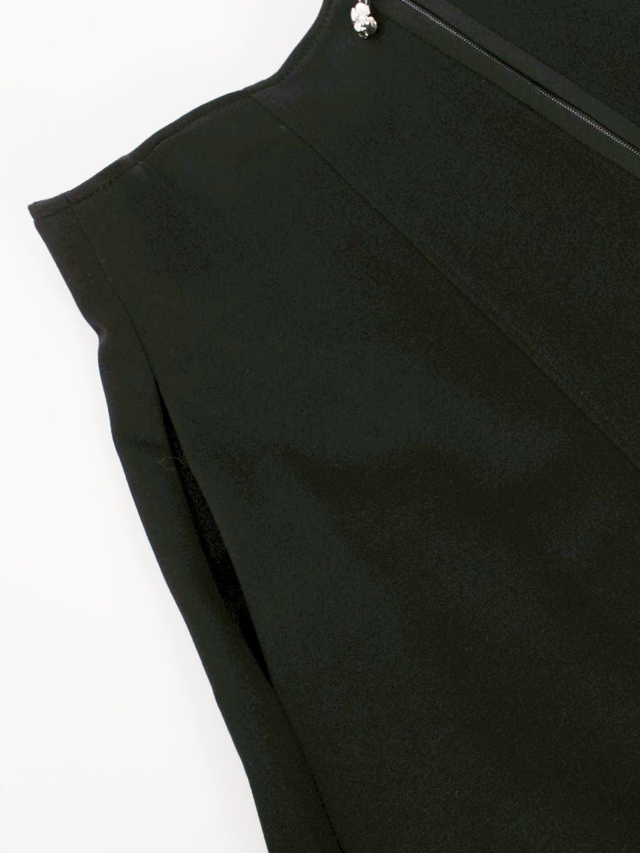 エムズグレイシー 10044 スカート 38 ブラック ジップアップ ベルト付き ITWQXDBX277C 【SALE】