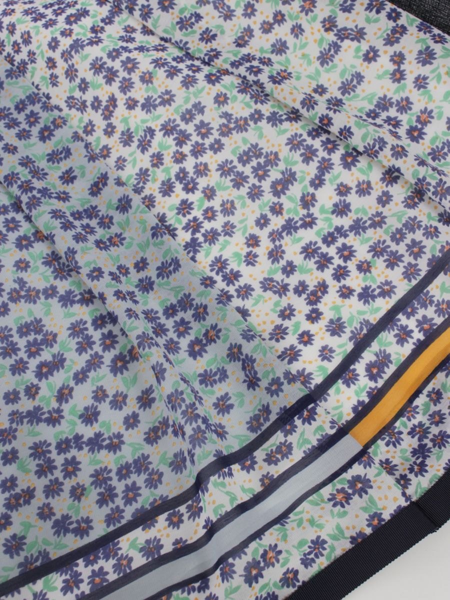 エムズグレイシー 017331 スカート 36 ライトブルー フラワーモチーフ 花柄 総柄 ITCVOK7YYUR5