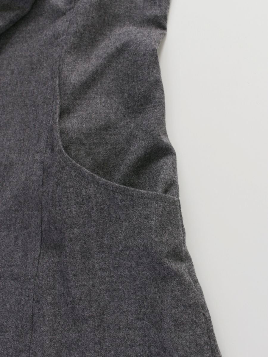 ルネ 6046090 ワンピース 36 グレー フロントジップ ウール混 ITWD3XAH9TZS