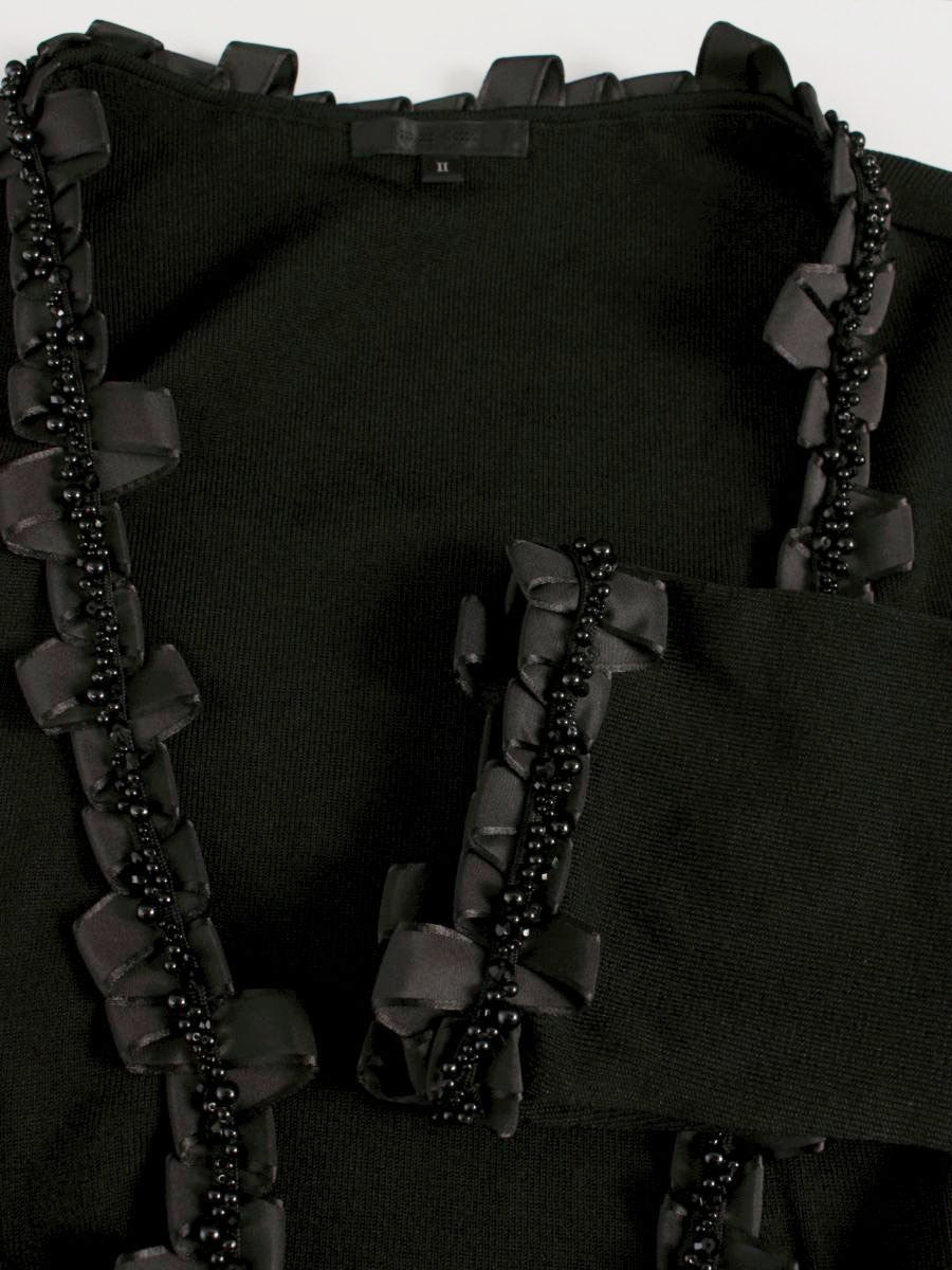 トゥービーシック UD445-252-09 ボレロ 2 ブラック ビーズ リボン ニット カーディガン ITABZSFWL98K