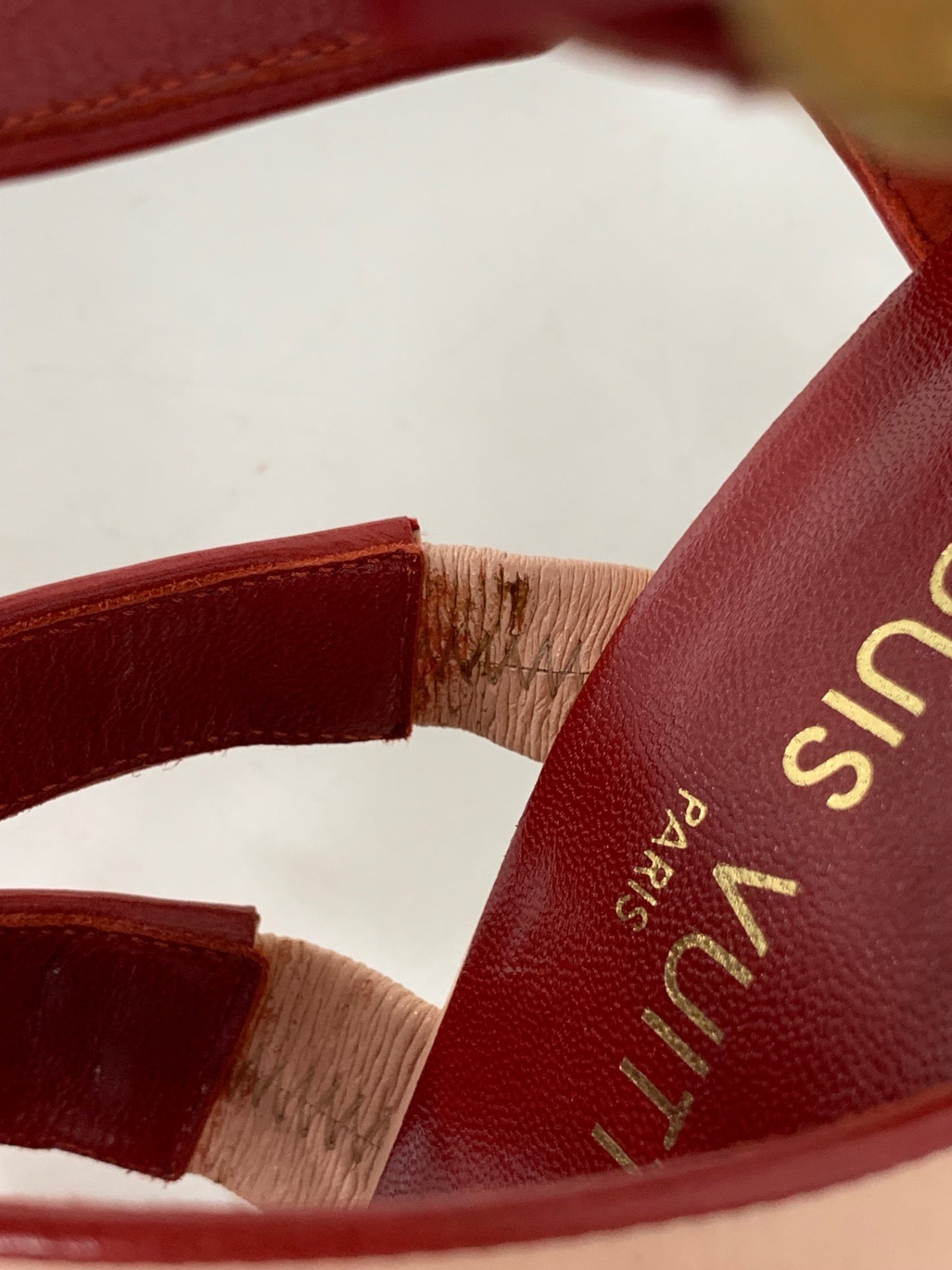 ルイヴィトン サンダル 36 1/2 ピンク カーフレザー IT34ZRP5IIXQ