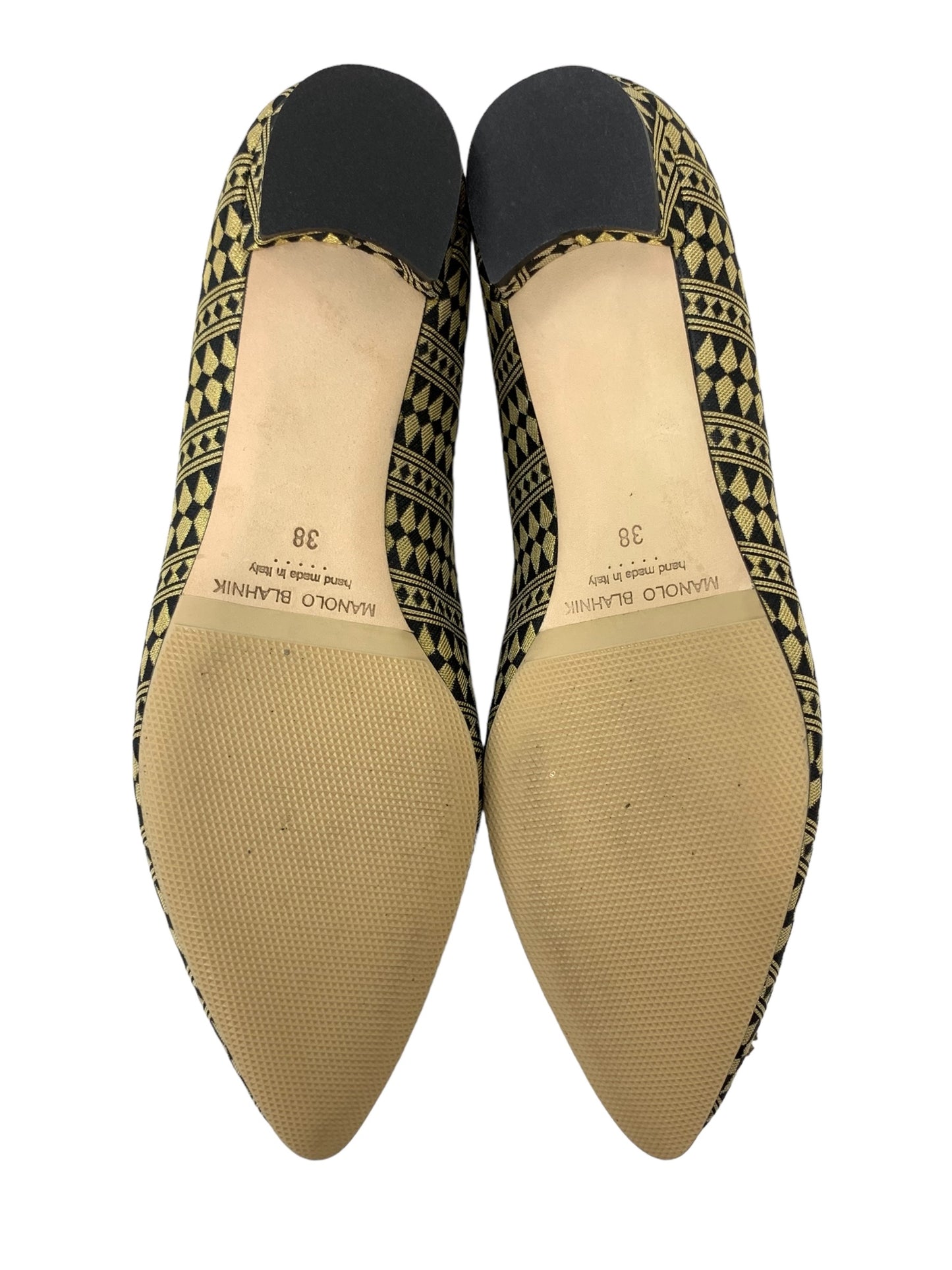 マノロブラニク ハンギシフラット 11WHAFJAQ010 フラットパンプス 38 ゴールド ’21 IT378MO5OOA8 【SALE】