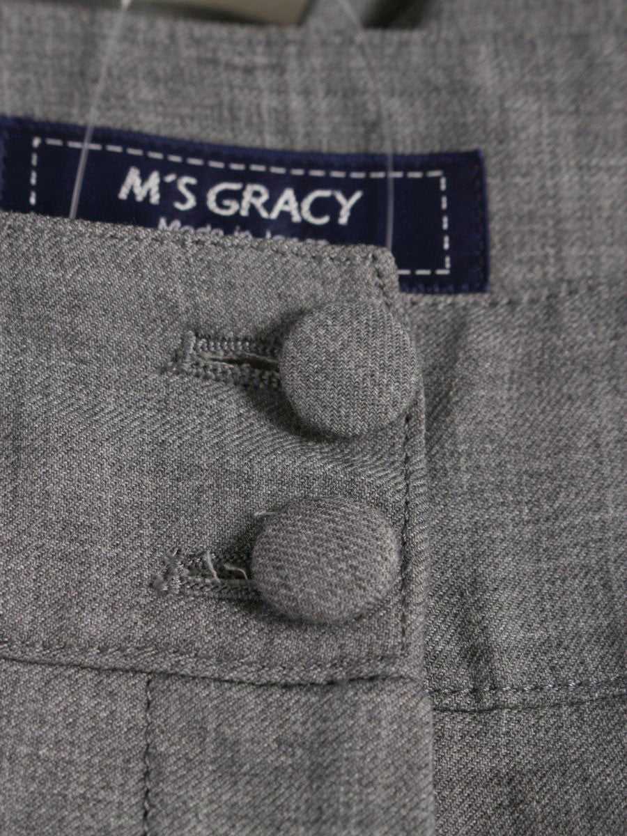 エムズグレイシー 316605 パンツ 40 グレー ワイド リボン IT2DR29O2T7K