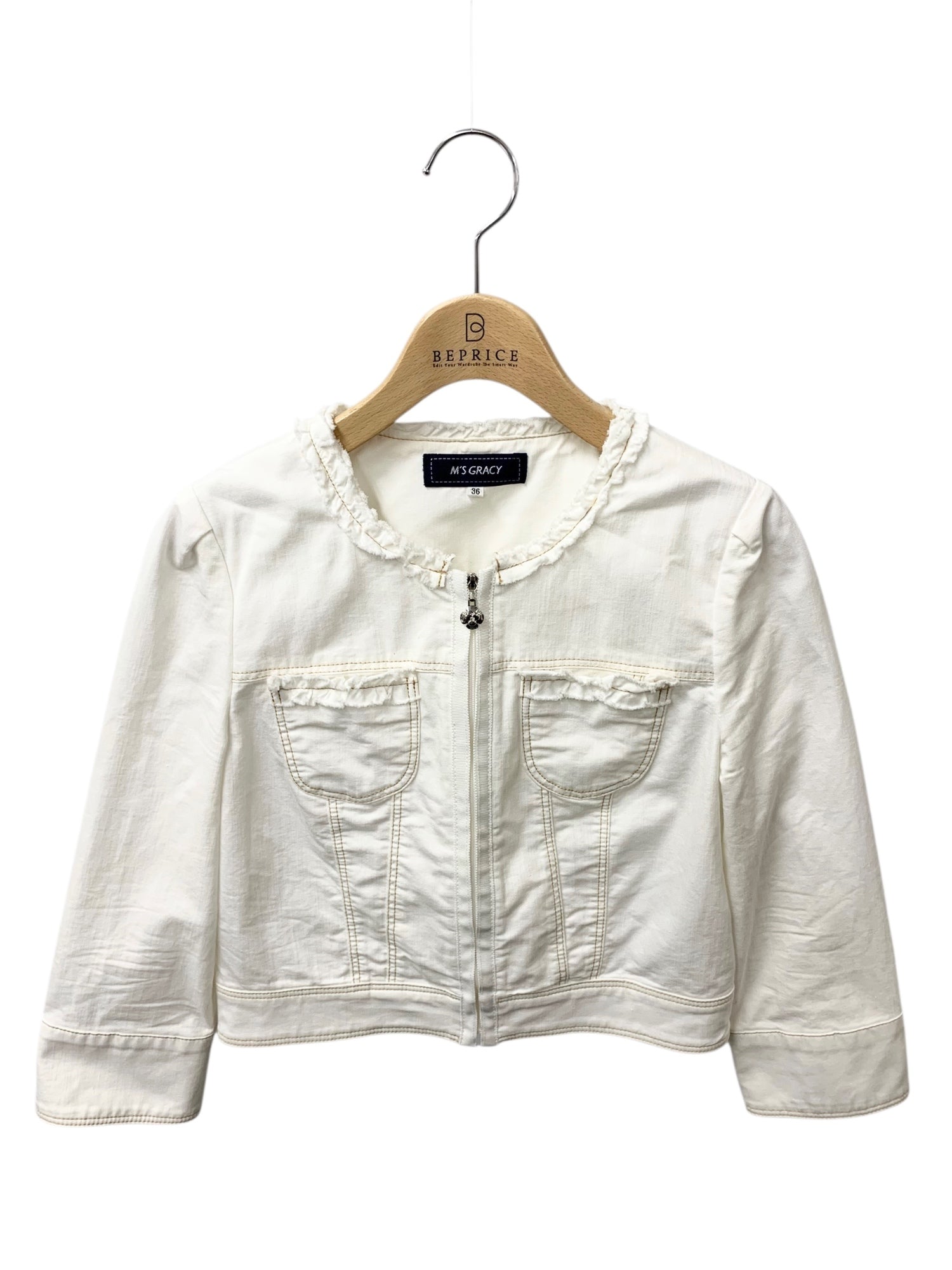 エムズグレイシー ノーカラージャケット 美品 エムズグレイシー