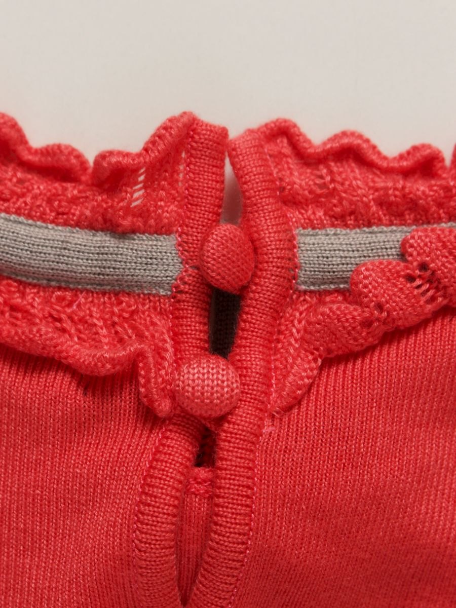 ルネ basic ニットカットソー 5232110 36 レッド ノースリーブ フリル リボン ITVD3Y1HM9ER 【SALE】