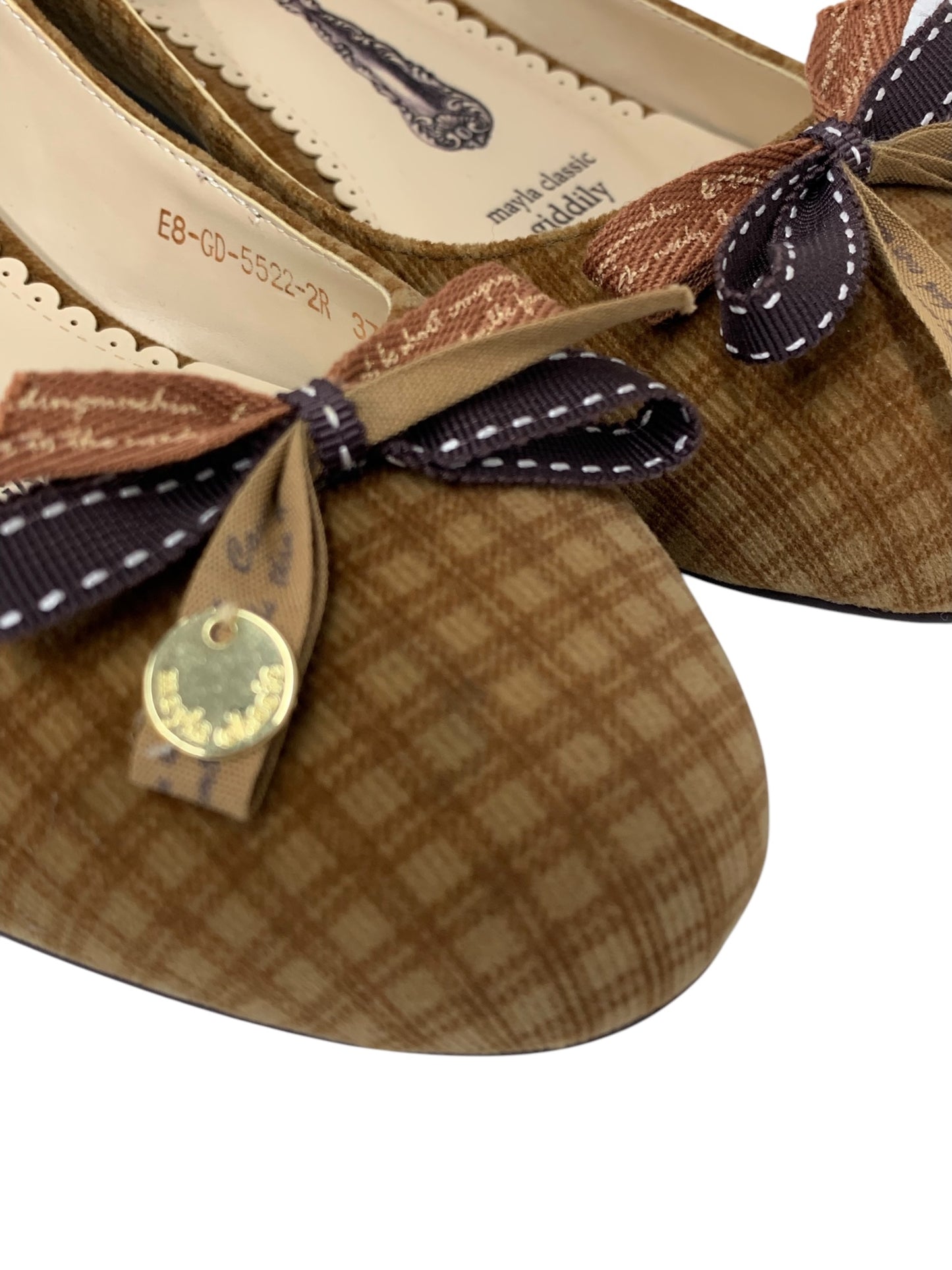 マイラクラシック ヴェルチッド E8-GD-5522-2R パンプス 37 ブラウン giddily リボン ストラップ ITSYA06NB8WB 【SALE】