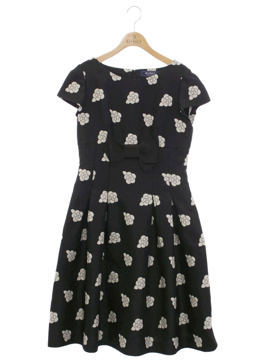 美品 エムズグレイシー ワンピース カメリアプリント ツイード 40 L M'S GRACY - 美品✨エムズグレイシー カメリア / 千鳥格子