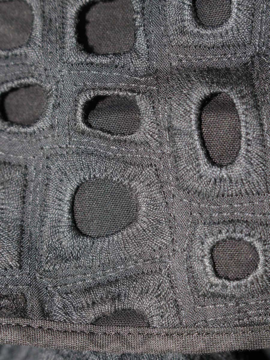 ドゥロワー 6599-299-2136 カットソー 38 ブラック カットワーク メッシュ IT00AUYB9QBO