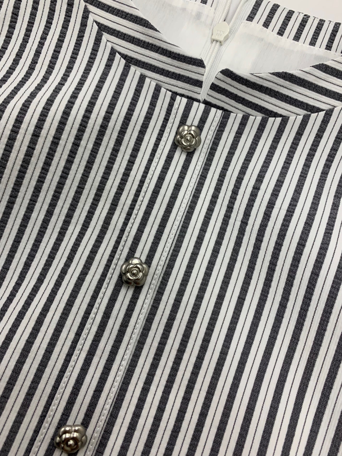 ルネ Soft Light Stripe Dress 5526180 ワンピース 38 グレー ストライプ ITKM9FXJX7TS