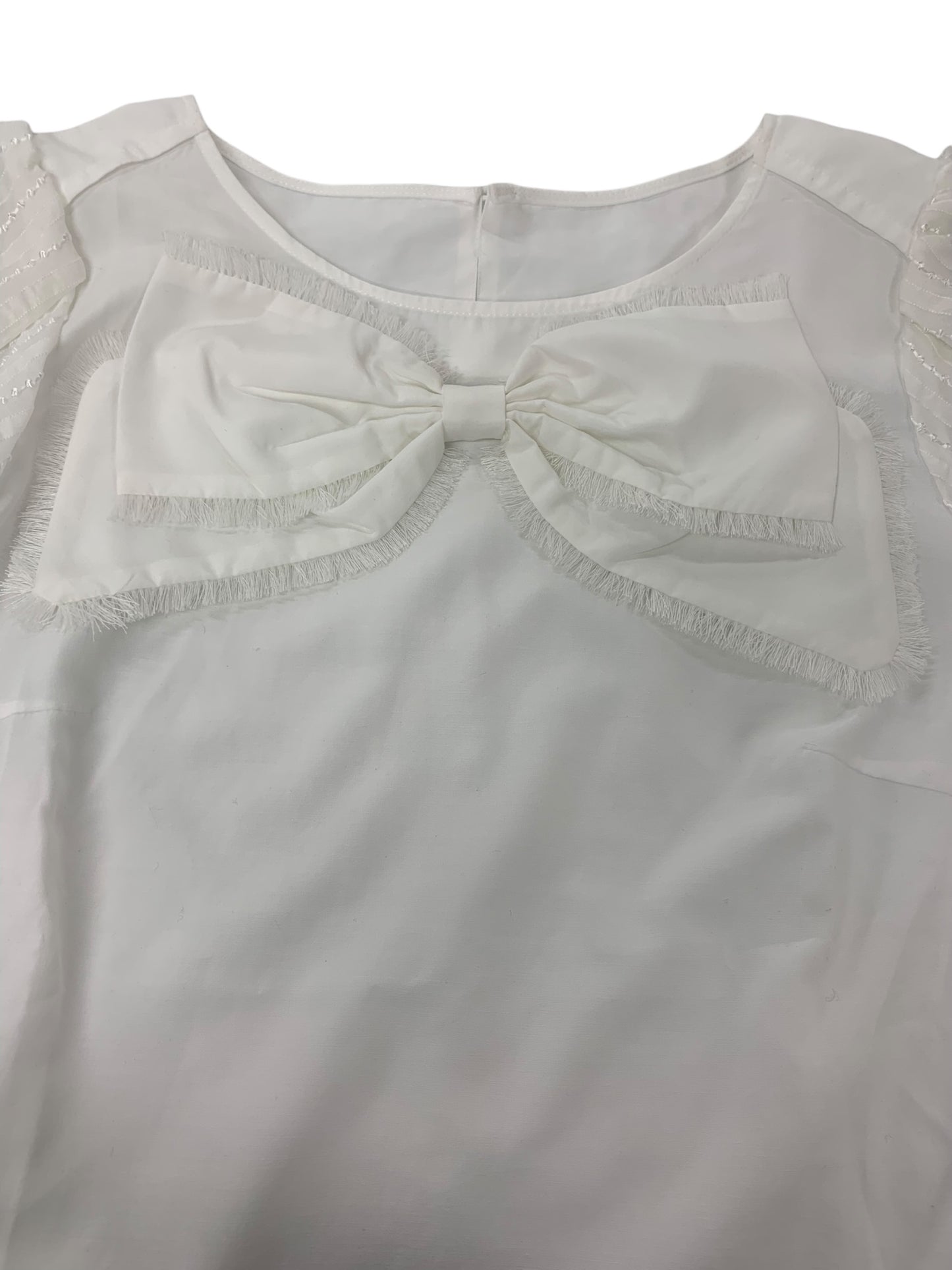 トゥービーシック W5M01-800-02 カットソー 40 ホワイト リボンブローチ付き IT4QPX1M7XLM