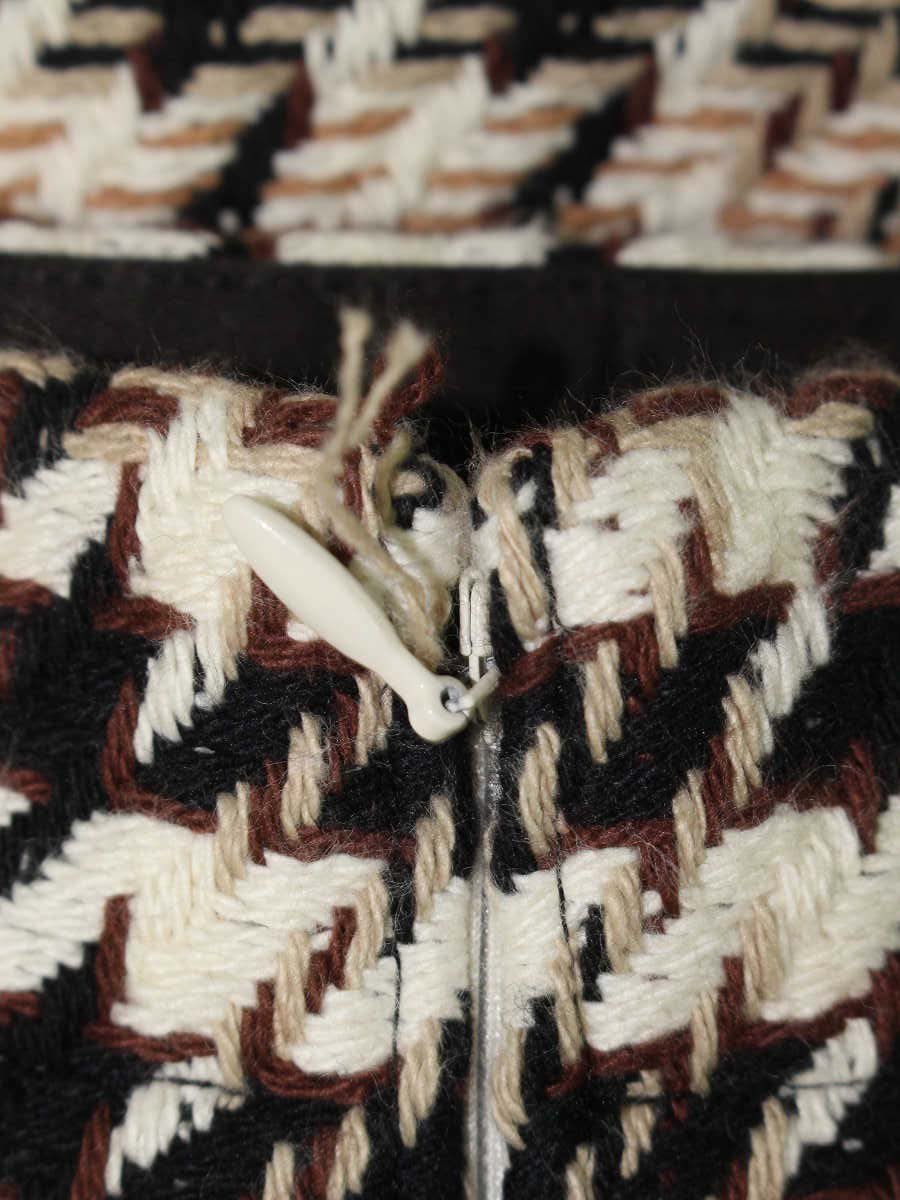 アルアバイル 202120-11-210-11-020 スカート 2 ベージュ ゴールドボタン 千鳥格子 Aライン ITGMDIHAYI2A