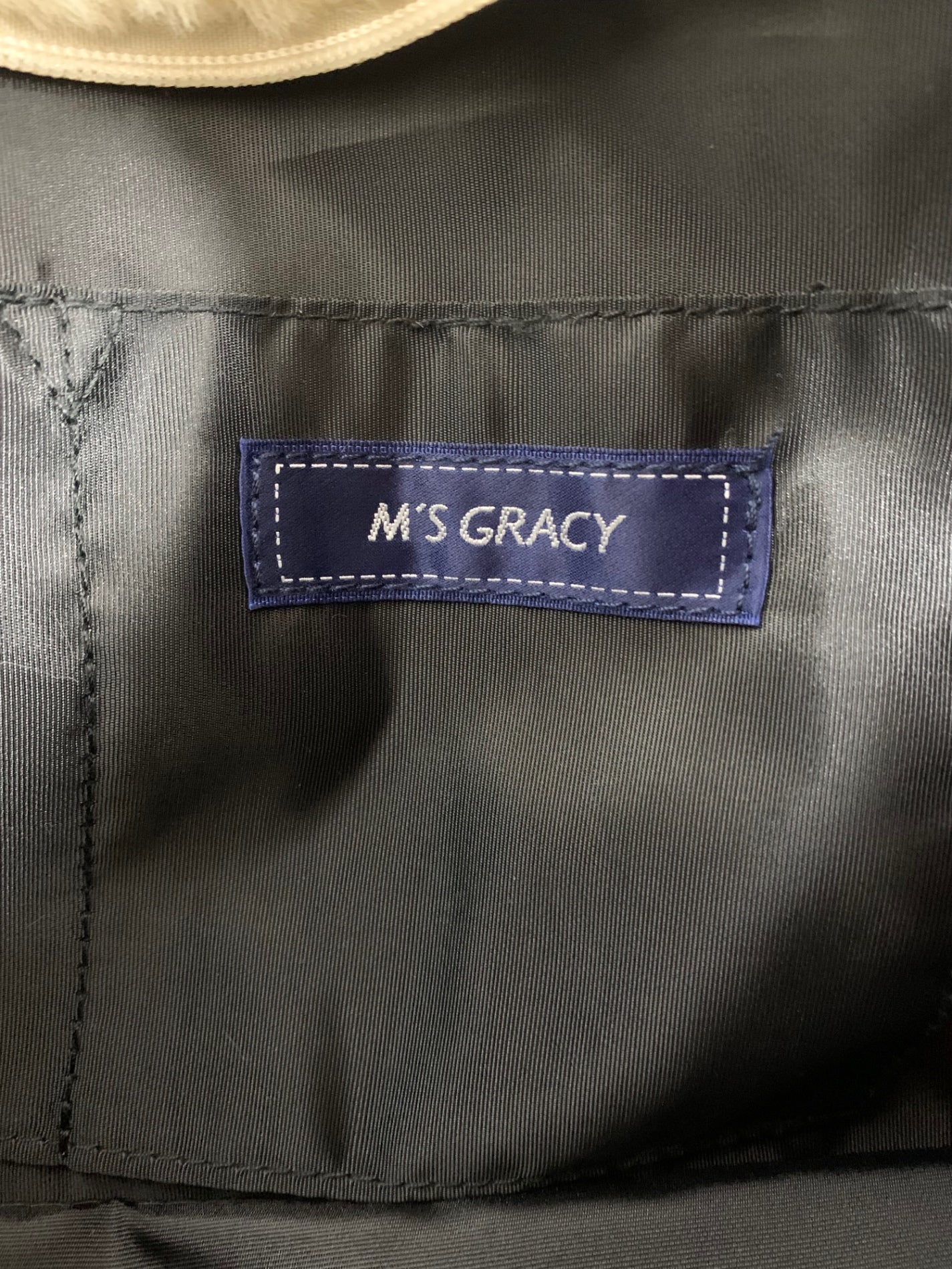 エムズグレイシー 394532 ハンドバッグ アイボリー フェイクファー リボン付き ITSV174TE0WK