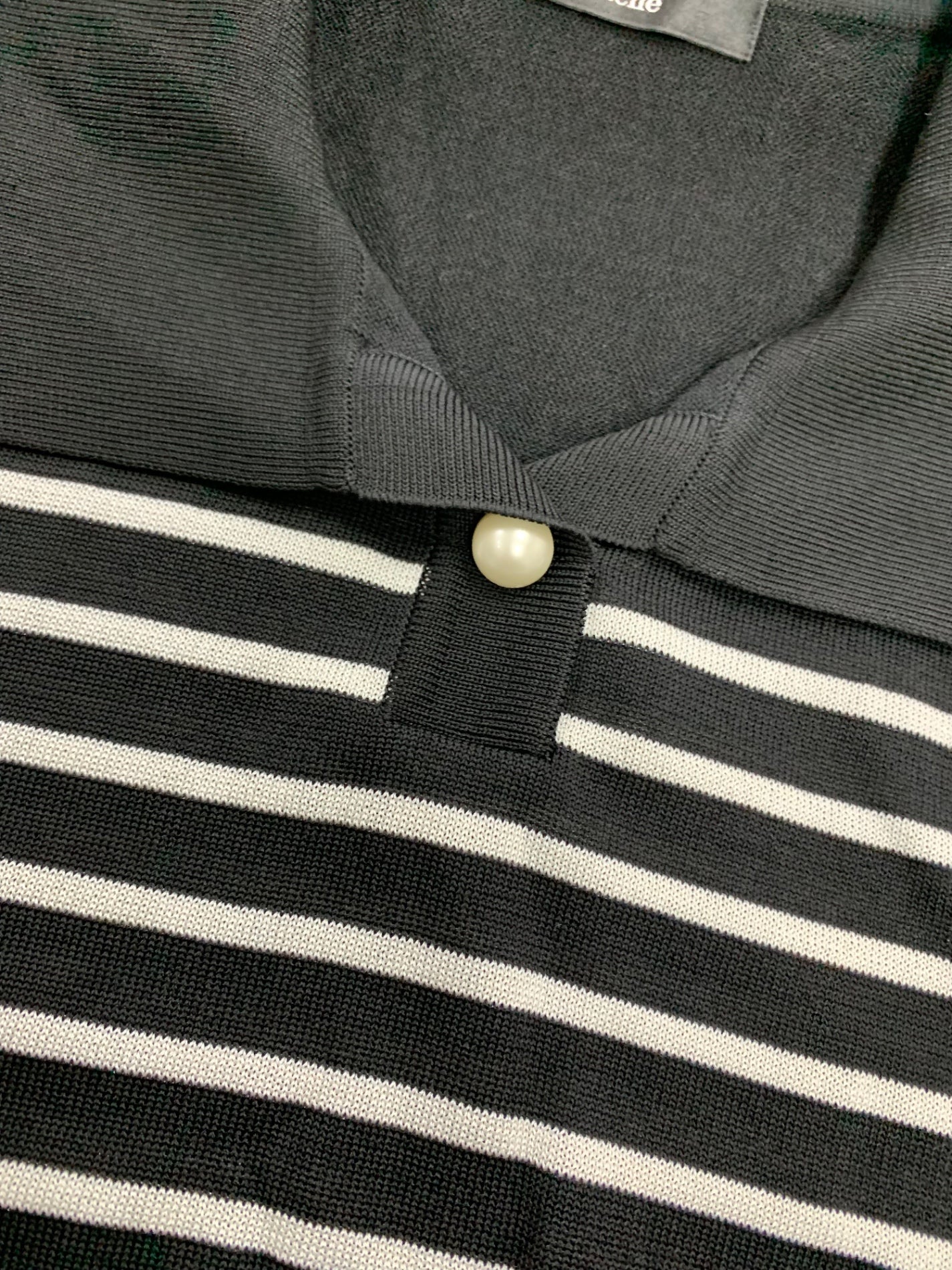 ルネ 5232080 ポロシャツ 36 ブラック ボーダー パフスリーブ ITF69FTVE6IF