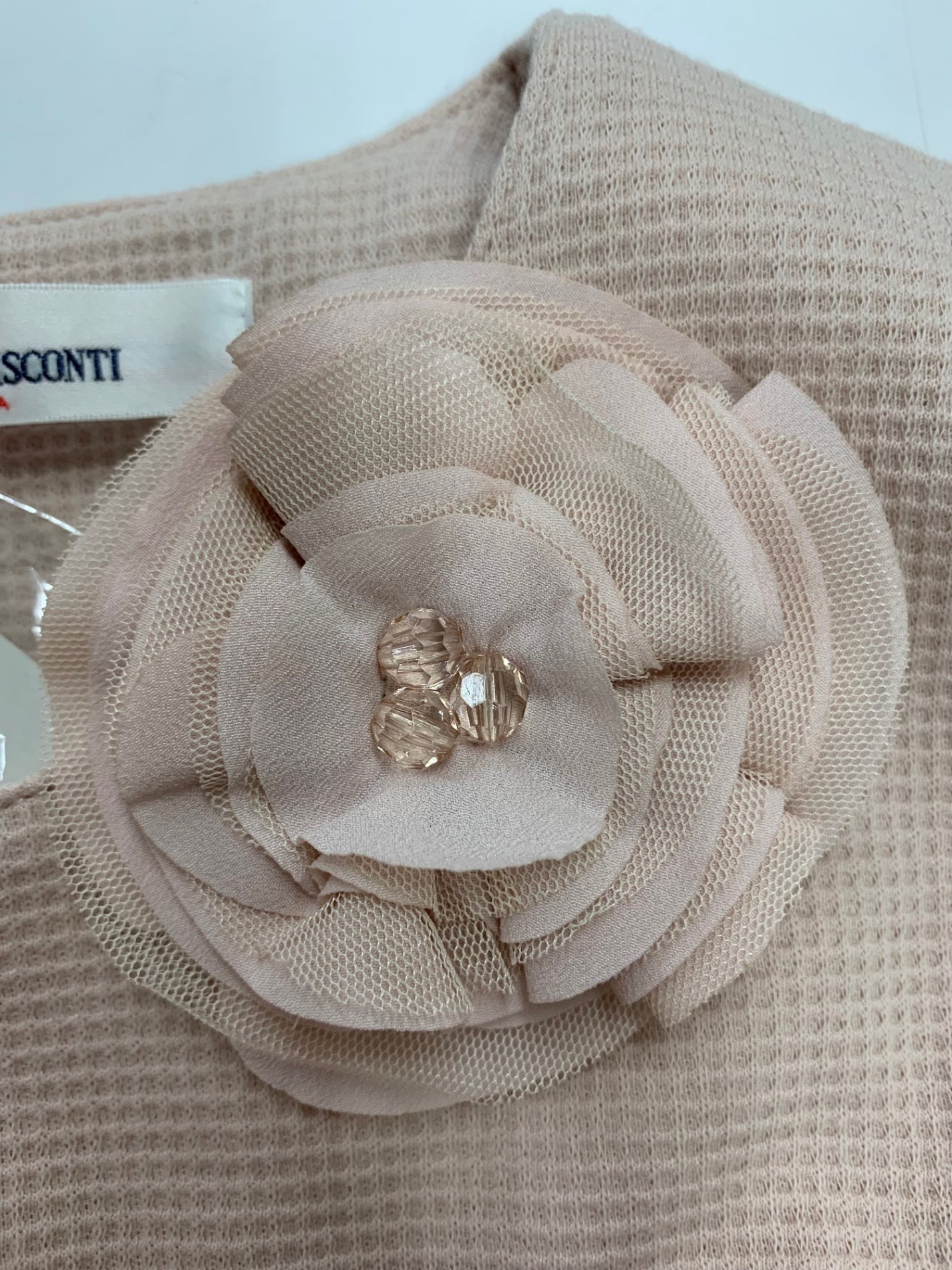 ギャラリービスコンティ 1171023 トップス 3 ピンク 花ブローチ レース タグ付き IT9FSSUKNJ08