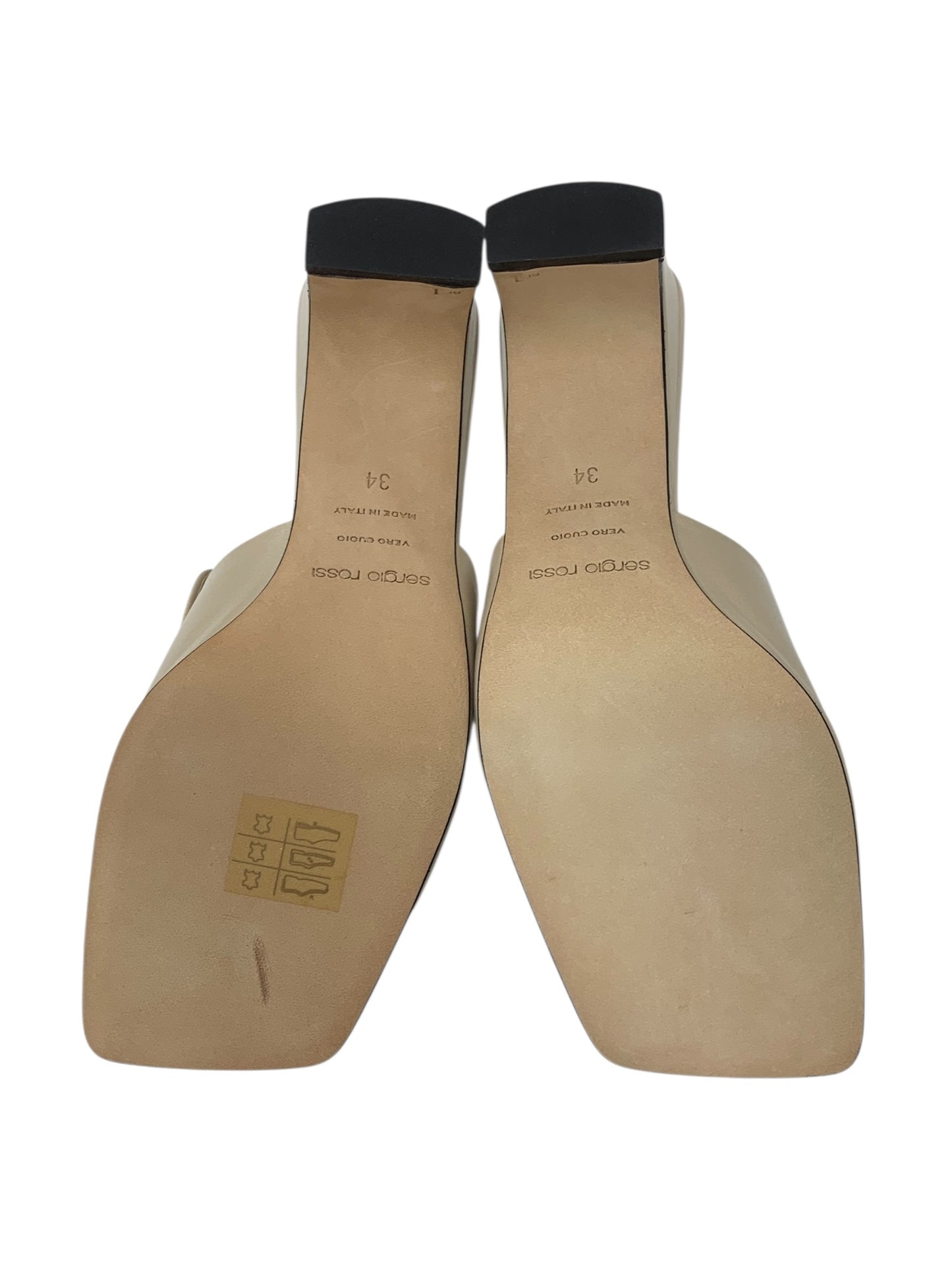 セルジオロッシ Sr1 Mule HH 60mmミュール A81700 サンダル 34 ベージュ レザー ITC1XRYVSFE8 【SALE】