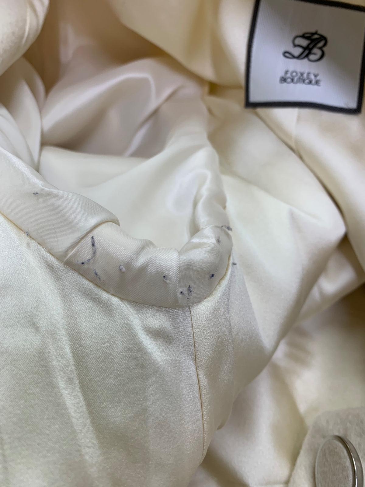 フォクシーブティック Coat Aria 43859 コート 38 アイボリー ミンク×カシミヤ ITX181M8Q6CY