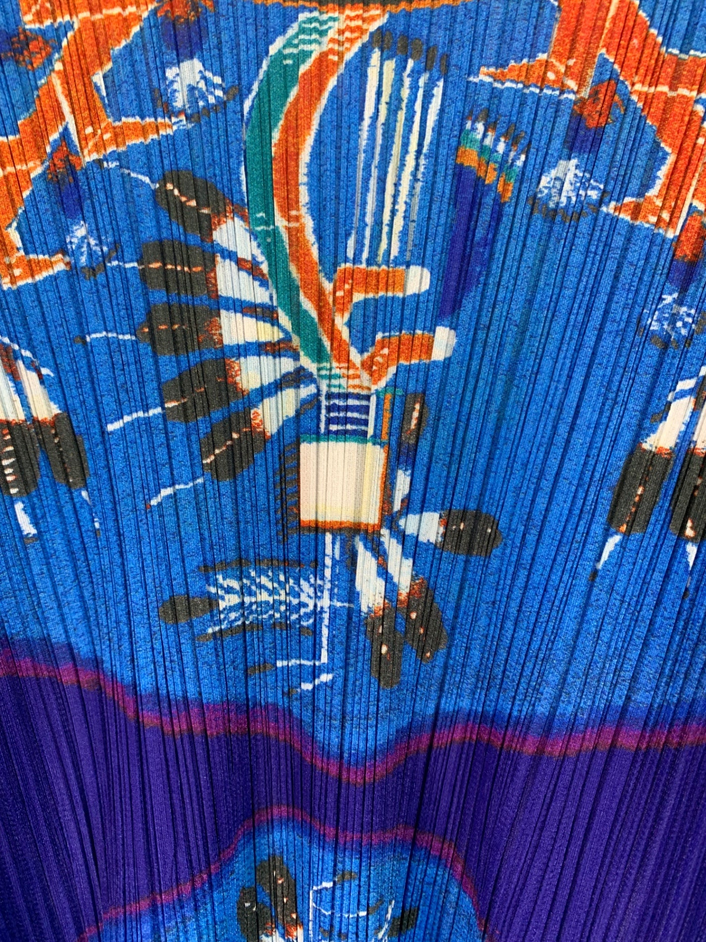 プリーツプリーズイッセイミヤケ PP21-JK524 トップス 3 ブルー インディアン柄 IT0E4LJ4JVWG 【SALE】