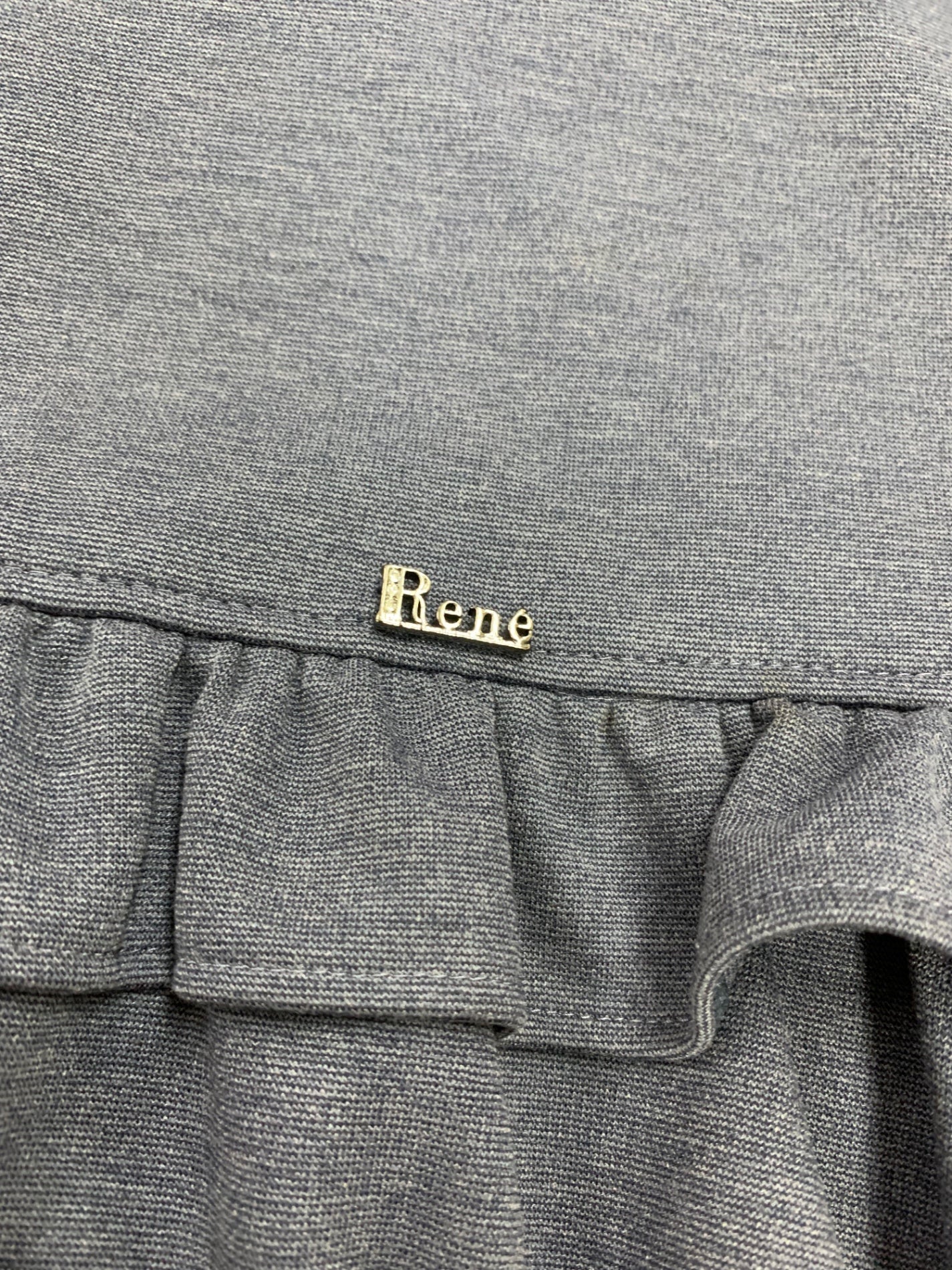 ルネ リミテッドエディション 5947280 ワンピース 38 ネイビー ワンポイント ロゴ フリルバックジップ ITV43TQY414K