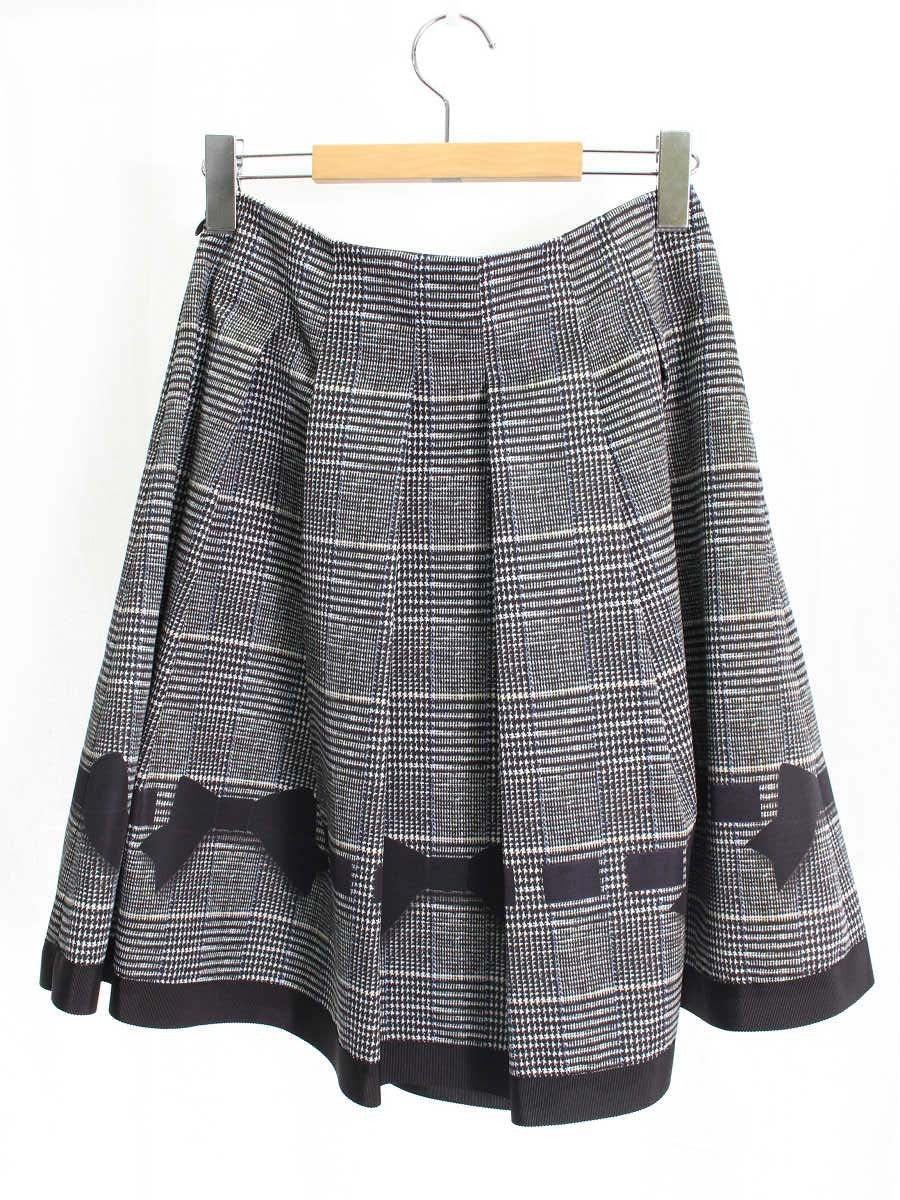 エムズグレイシー British Check Skirt 817517 スカート 40 ブラック チェック ITPH315G6ROC