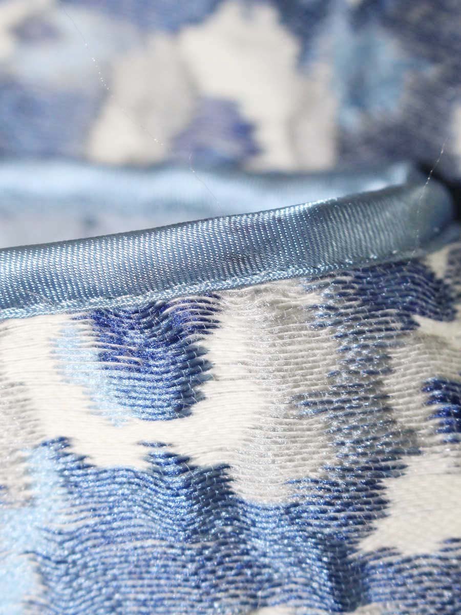 アマカ フラワージャガードスカート V5S14403 40 ブルー IT50S2OIK2QS