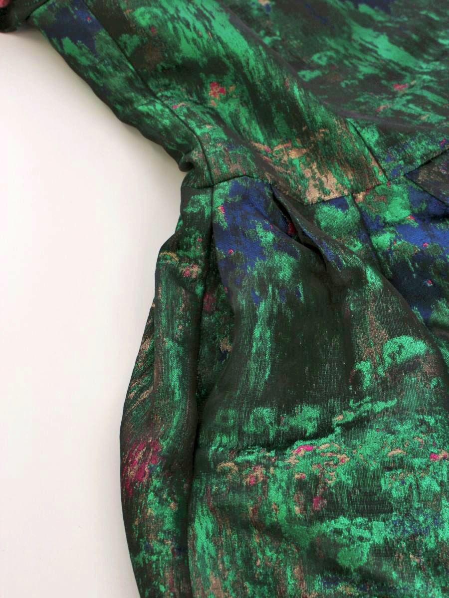 エムズグレイシー 011516 ワンピース 38 マルチカラー 絵画調 リボン IT7RTNRV8Y4Y