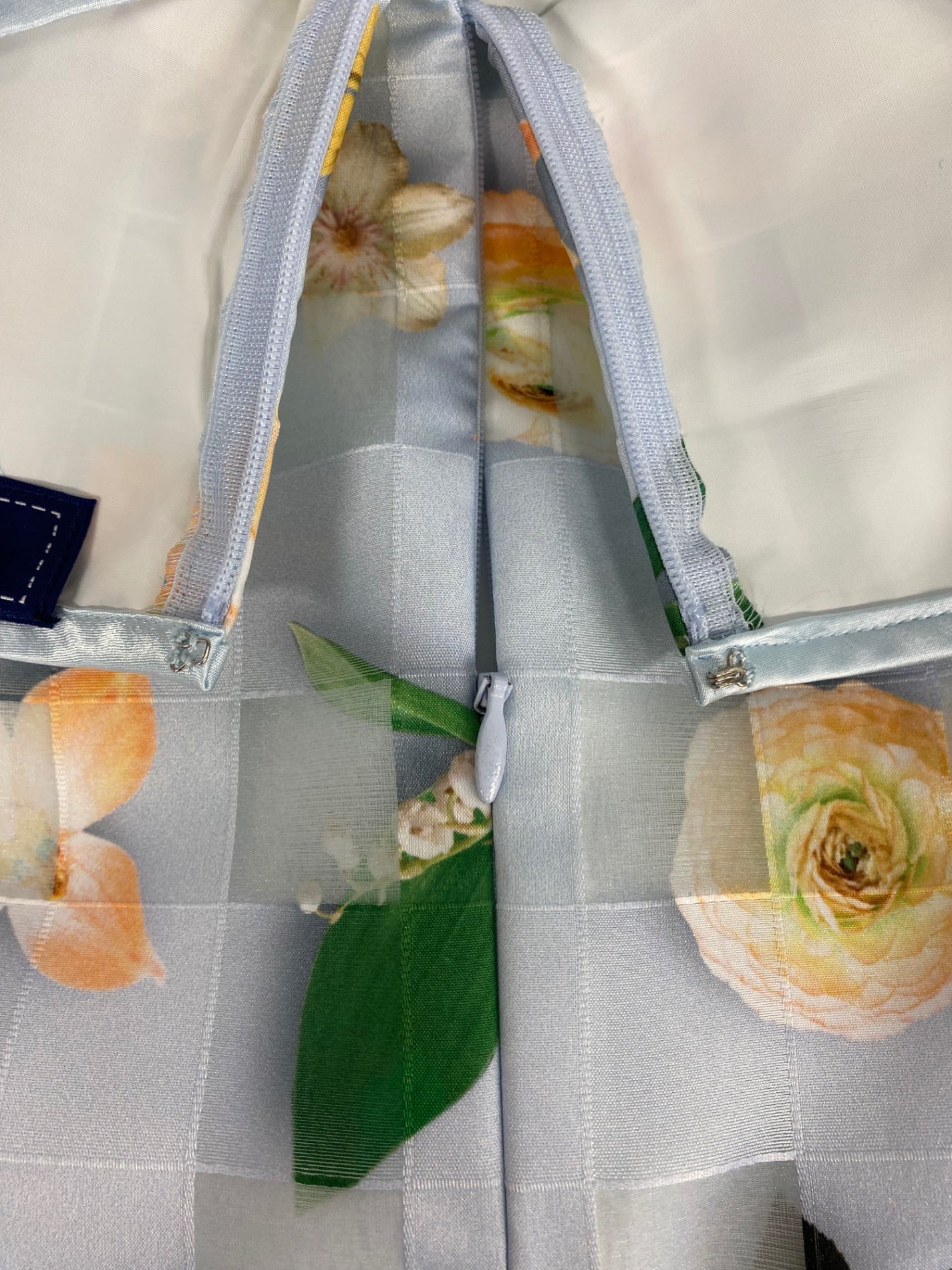 エムズグレイシー Organdy Flower Dress 911111 ワンピース 38 ブルー/マルチカラー フラワープリント IT9MSK80KU34
