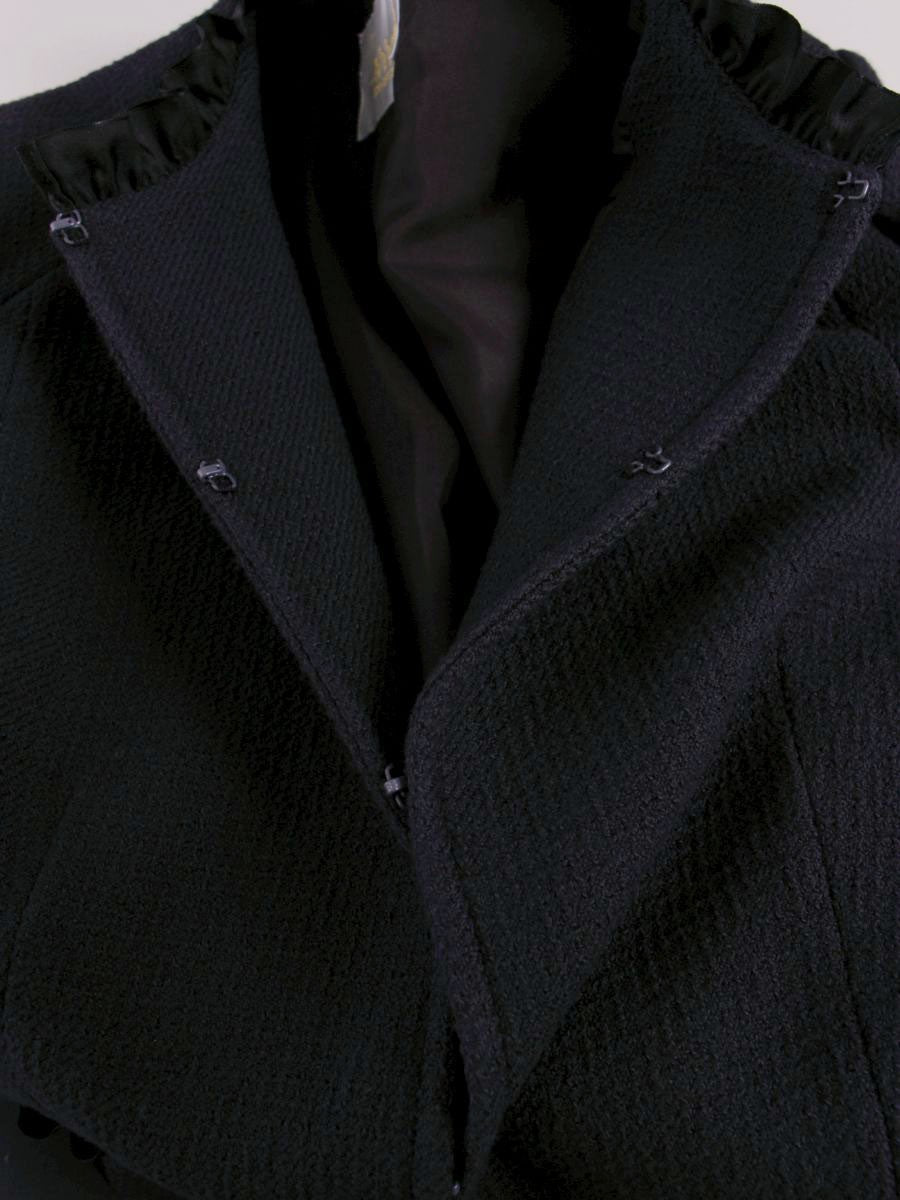 ハロッズ 10410028 ジャケット 2 ブラック ノーカラー フリル IT5GPWI8L5HU