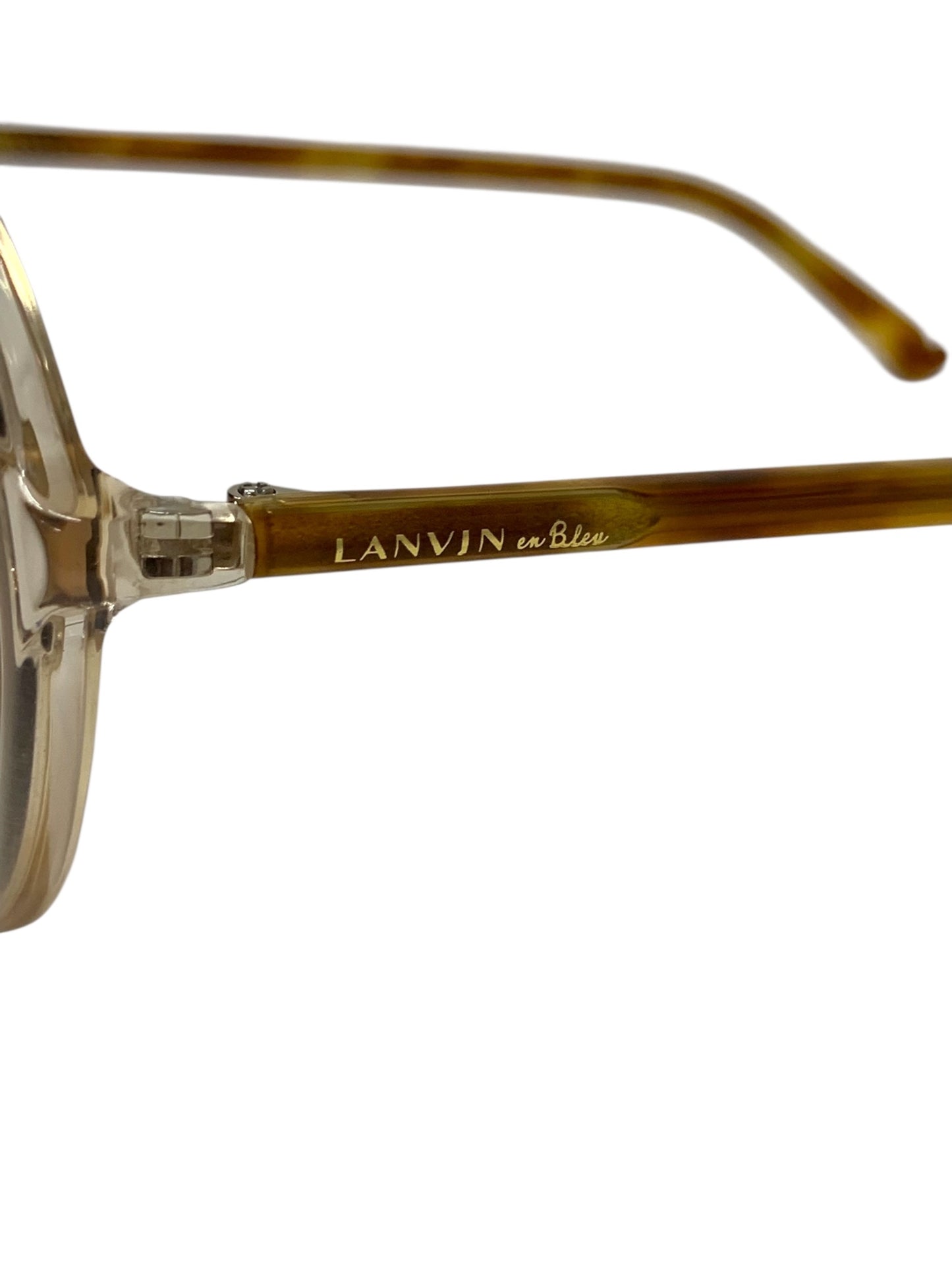 ランバンオンブルー SLB008J サングラス ブラウン セルフレーム フルリム ラウンド(丸メガネ)クリアカラー IT25UVO4E4GB