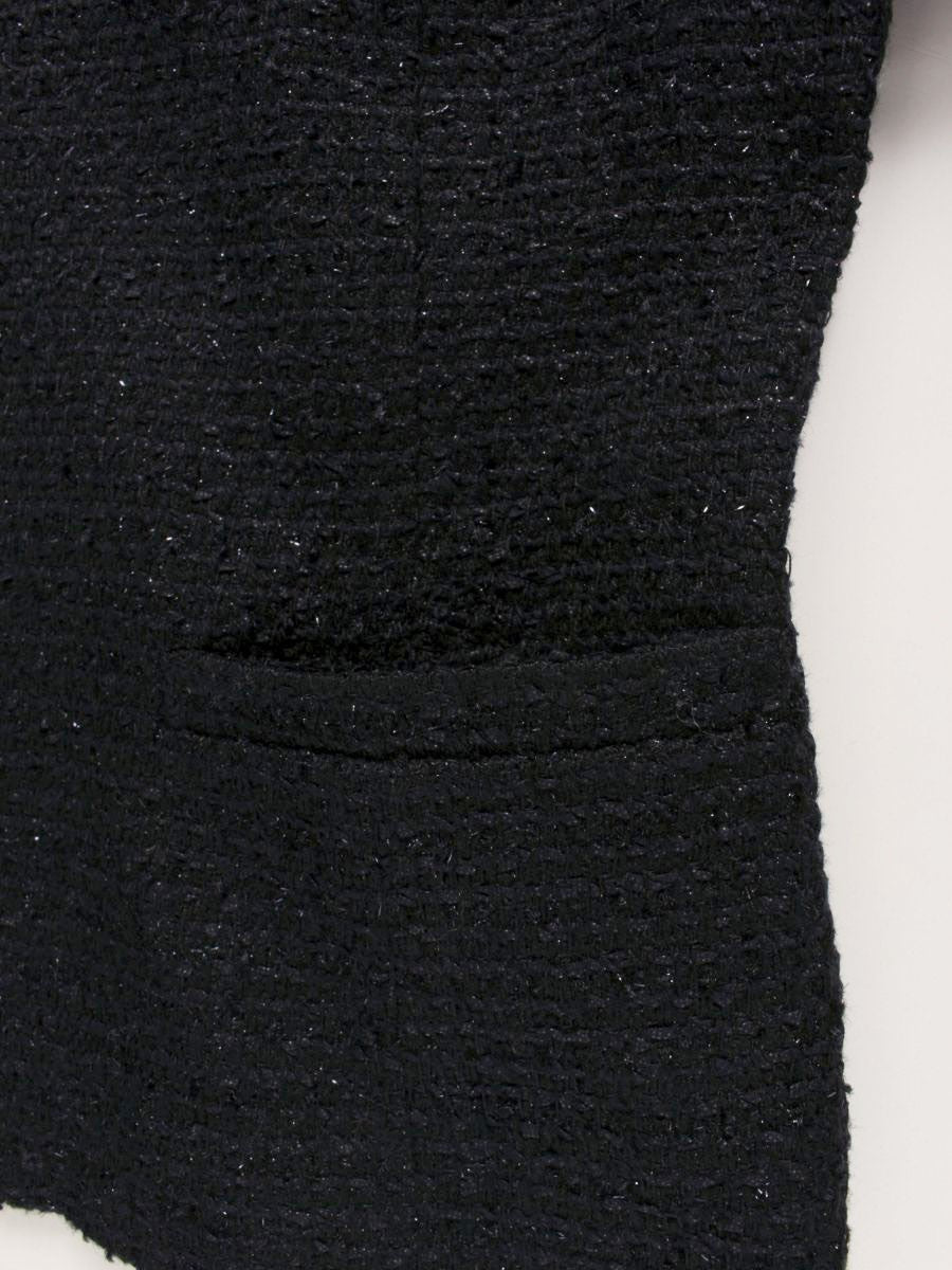 ミッシェルクラン ファンシーツイード ノーカラージャケット FKDDD-90210 38 ネイビー IT2S7H16Q54Y