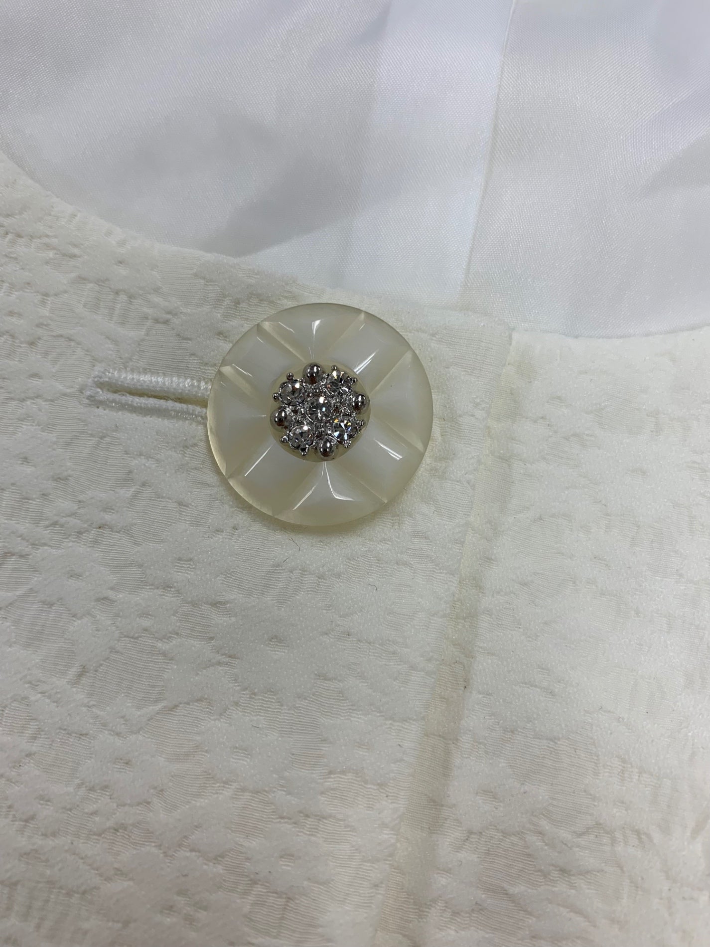 エムズグレイシー 414103 ジャケット 36 ホワイト ジャガード ラインストーン コンパクトボレロ IT9947SOM0S5 【SALE】