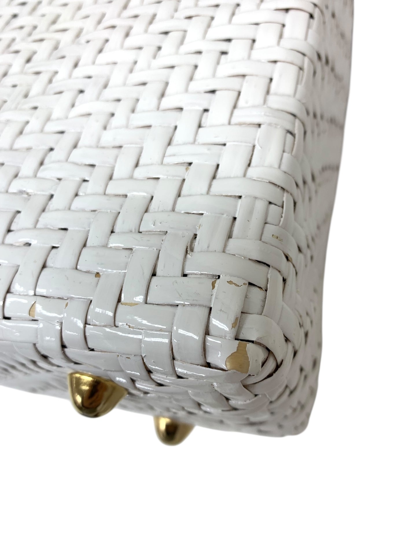 フォクシーブティック ハンドバッグ ホワイト カゴ スクエア リボン IT1NOZHY2BCI