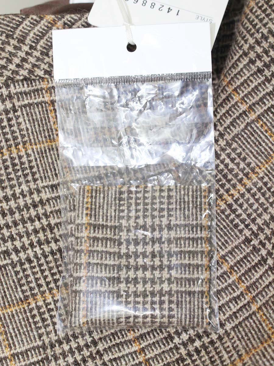 ギャラリービスコンティ 1428866 ワンピース 3 ブラウン 袖ニット&裾スカラップ グレンチェックワンピース IT6H4G38KQVK