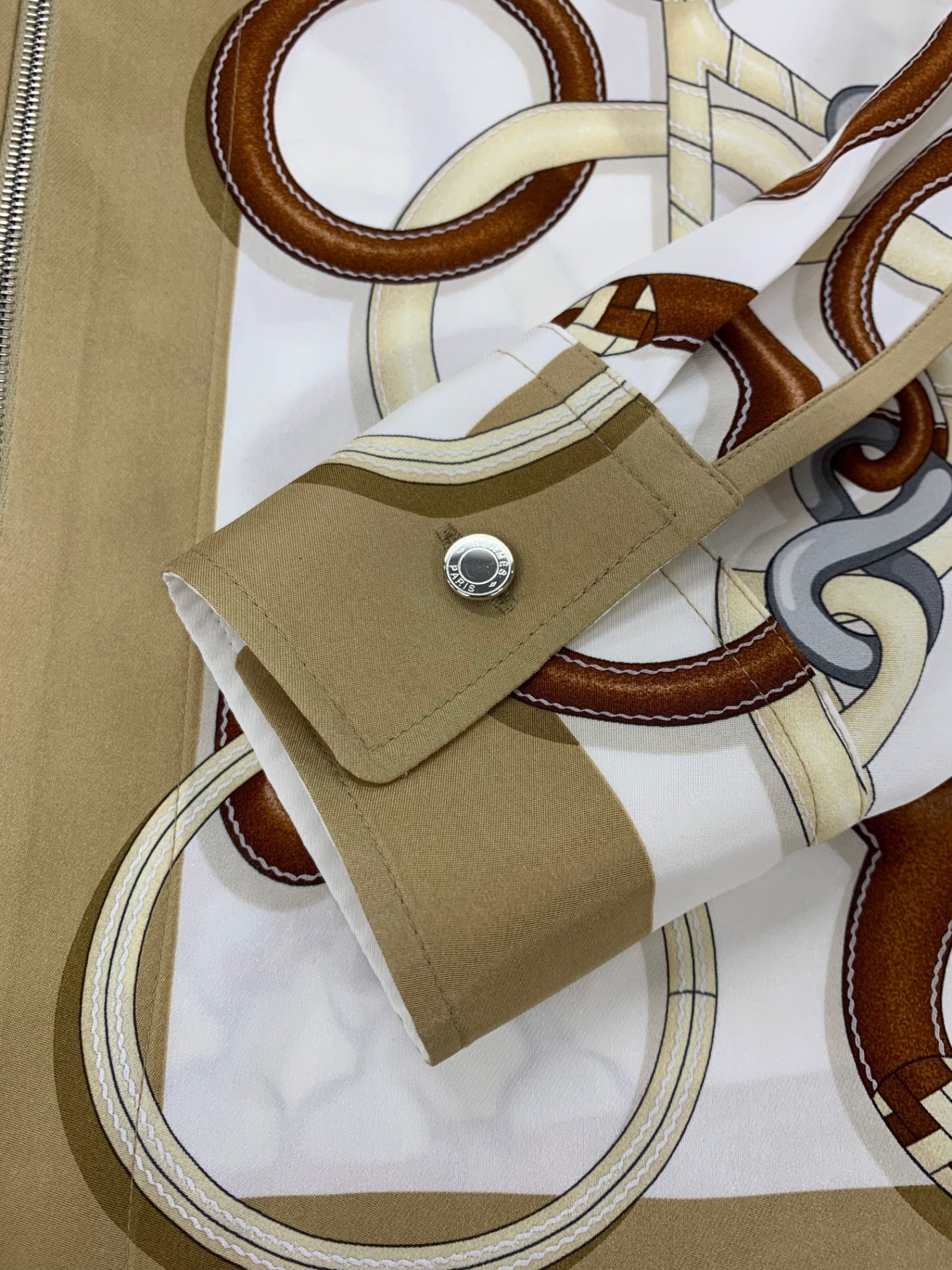 エルメス ジップシャツ Panoplie Tout Cuir 4E0678DV 36 ブラウン 2024SS ITFL08Q8DLP8 【SALE】