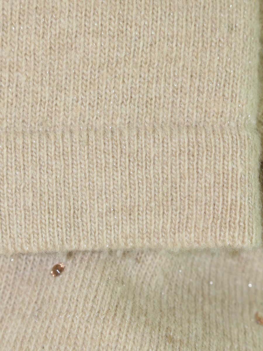 バーバリーブルーレーベル 55N71-255-40 カーディガン 38 ベージュ ラインストーン ラメ ITMCY3UBIHUM