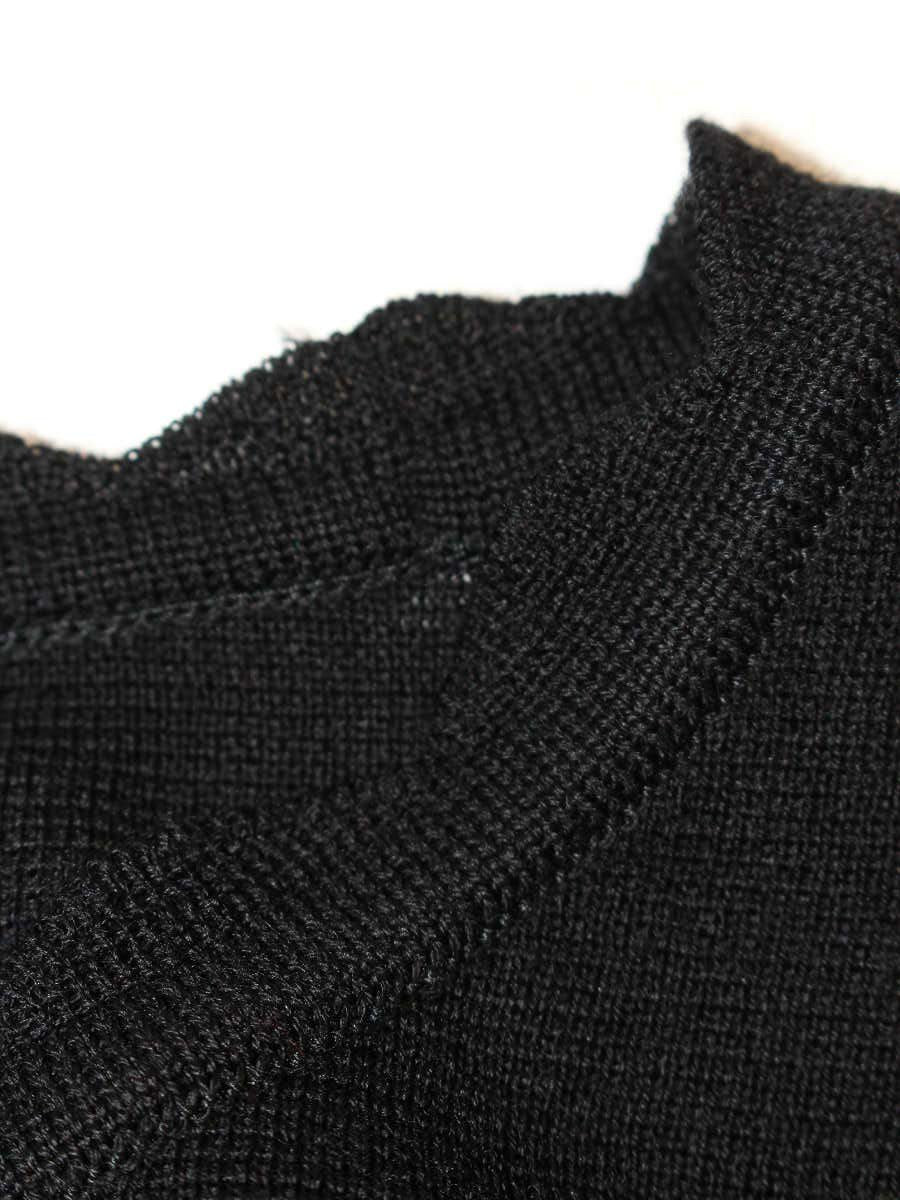 エムズグレイシー Scalloped Lavender Knit 818574 ニット セーター 38 ブラック ITMV7JVFPBAU