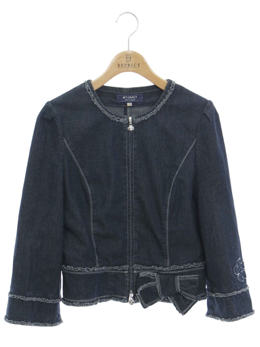 エムズグレイシー Zip Denim Jacket 914121 ジャケット 38 ネイビー