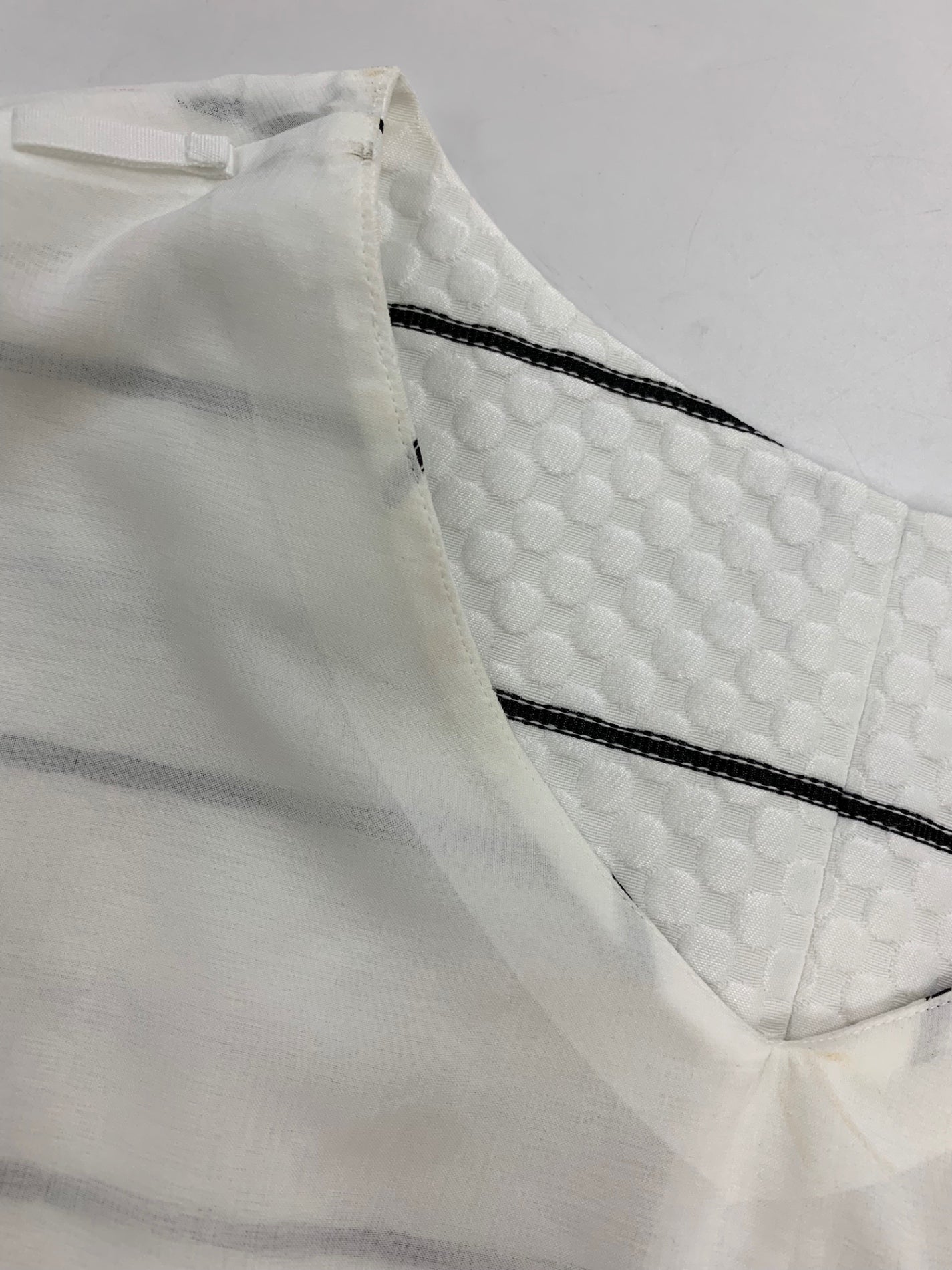 ルネ 6716520 ワンピース 36 ホワイト Vネック ボーダー ITET86P69WQO 【SALE】