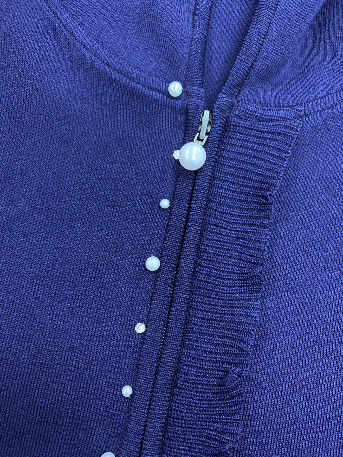 ルネ 6832370 パーカー 38 パープル パール ラインストーン Wジップ ITXM2CAH01L4