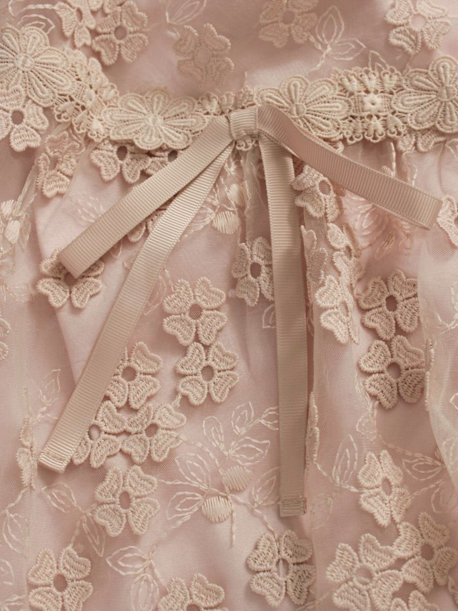 スーパービューティー スカート 42 ピンク 花柄レース リボン付き ITVINQNY6K5Y 【SALE】