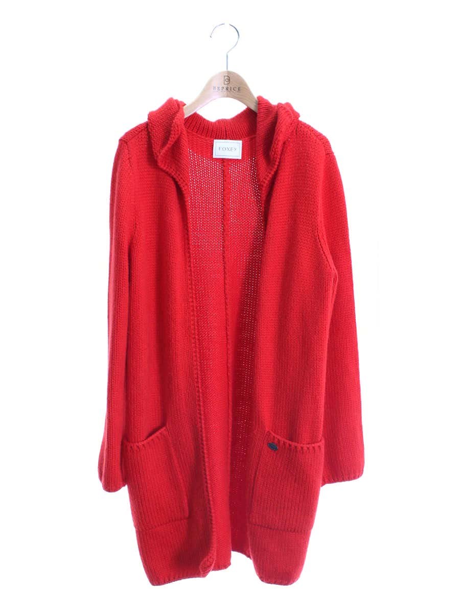 フォクシーブティック Wing Collar long Cardigan 35226 カーディガン F レッド | 中古ブランド品・古着通販ビープライス