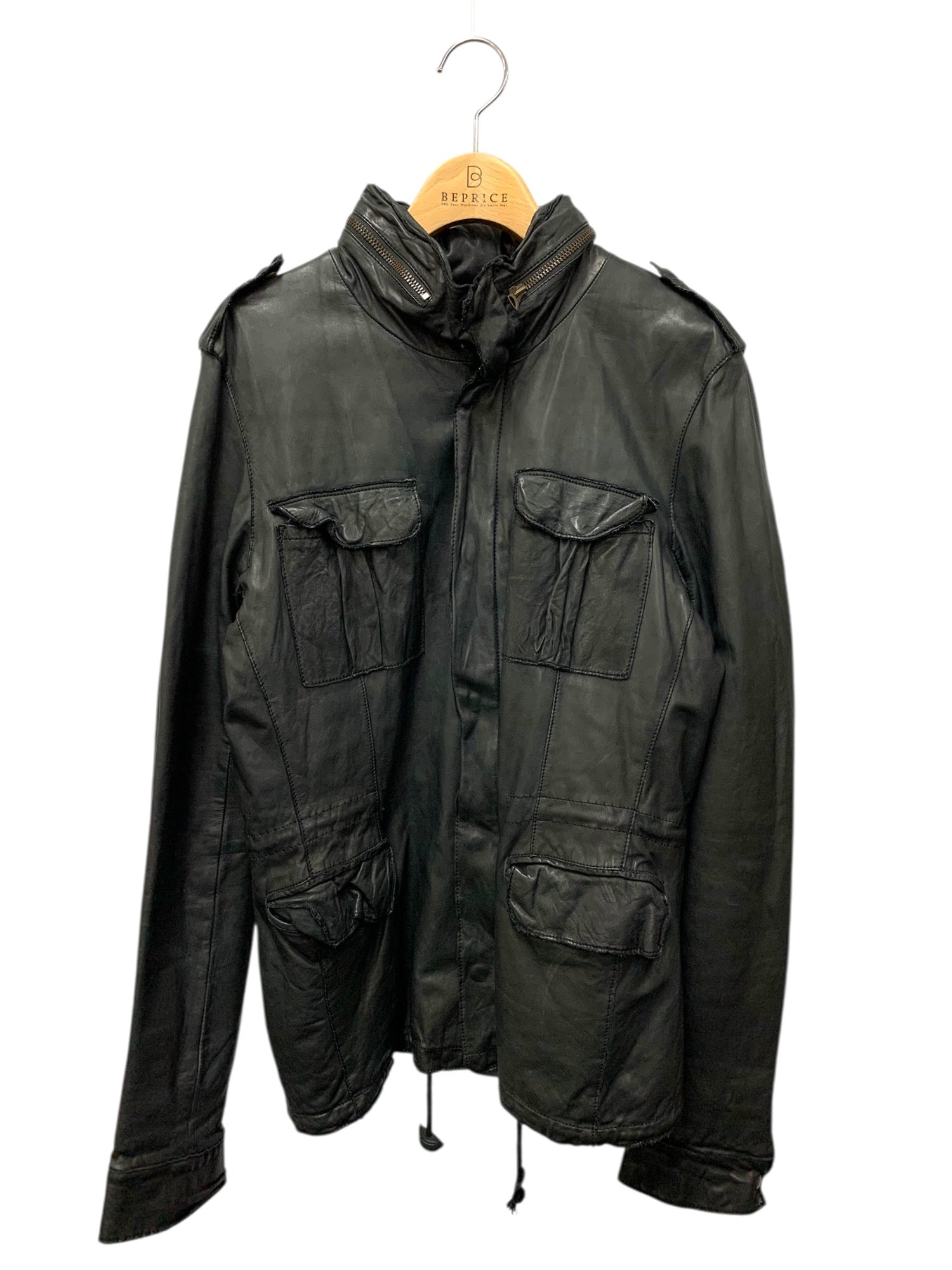 シシ レザージャケット M ブラック フード付き 2way | 中古ブランド品