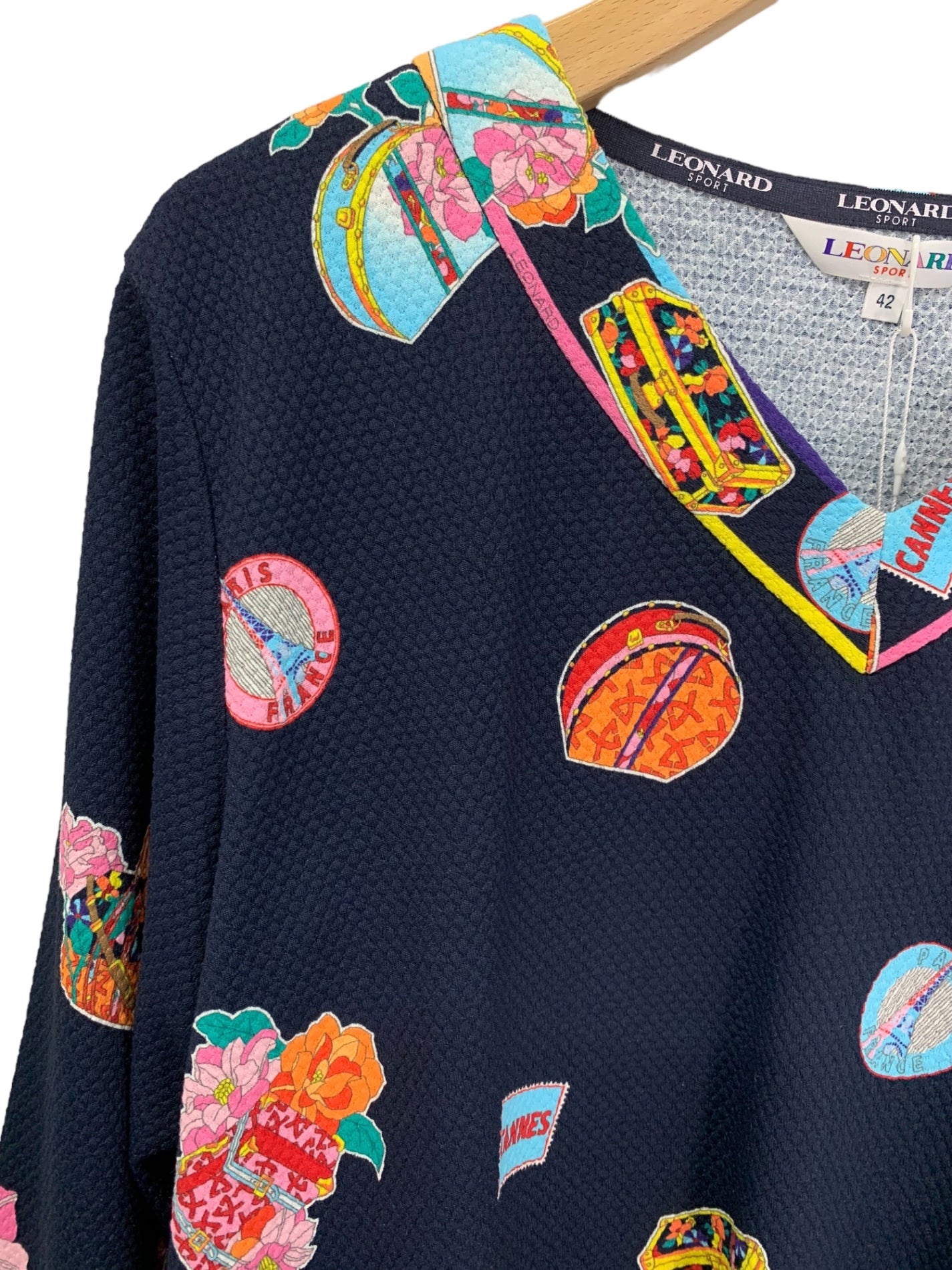 レオナールスポーツ 0538343 カットソー 42 ネイビー Vネック IT0Y5ONA2UMO