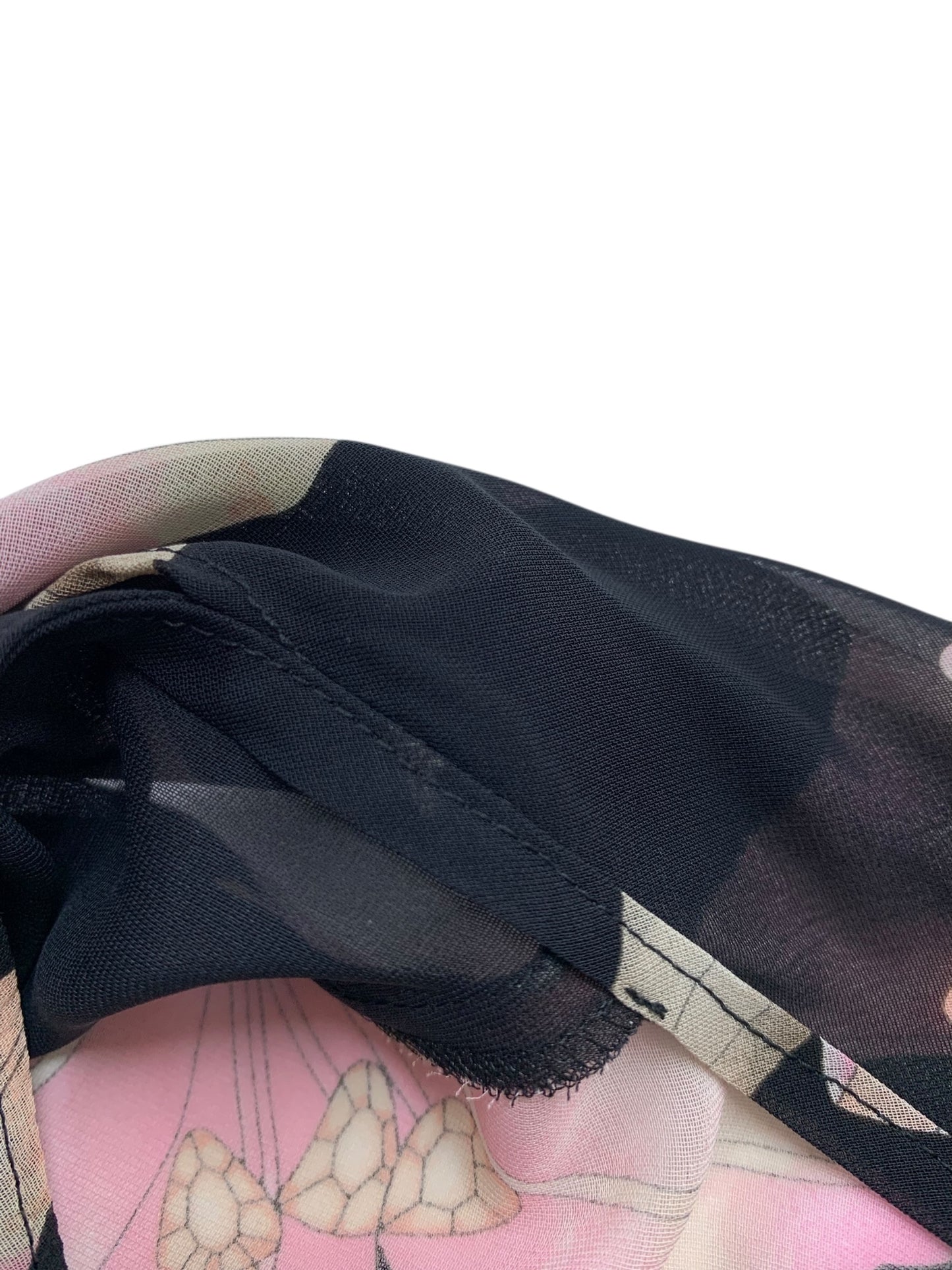 レオナールファッション 0149206 42 ブラック フラワープリント ボウタイブラウス ITLQKNU75P4E