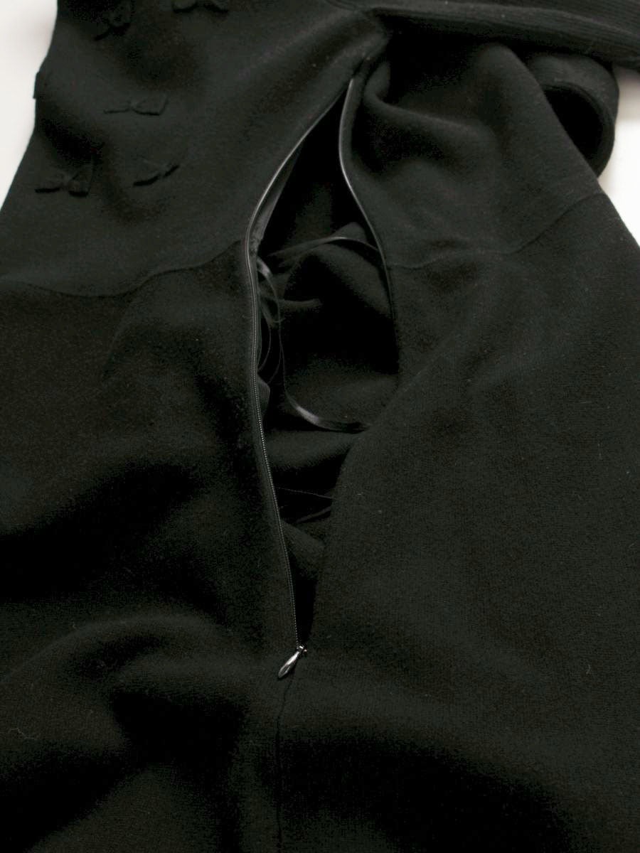 エムズグレイシー Ribbon Knit One-piece 818570 ワンピース 40 ブラック リボン ITQ9BWJYV8TQ