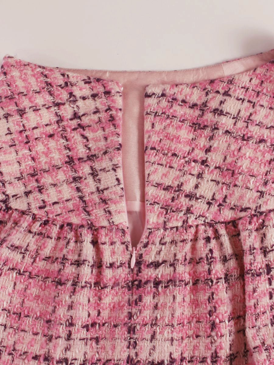 エムズグレイシー 527562 スカート 40 ピンク ウール ツイード ITBHSH28BSON