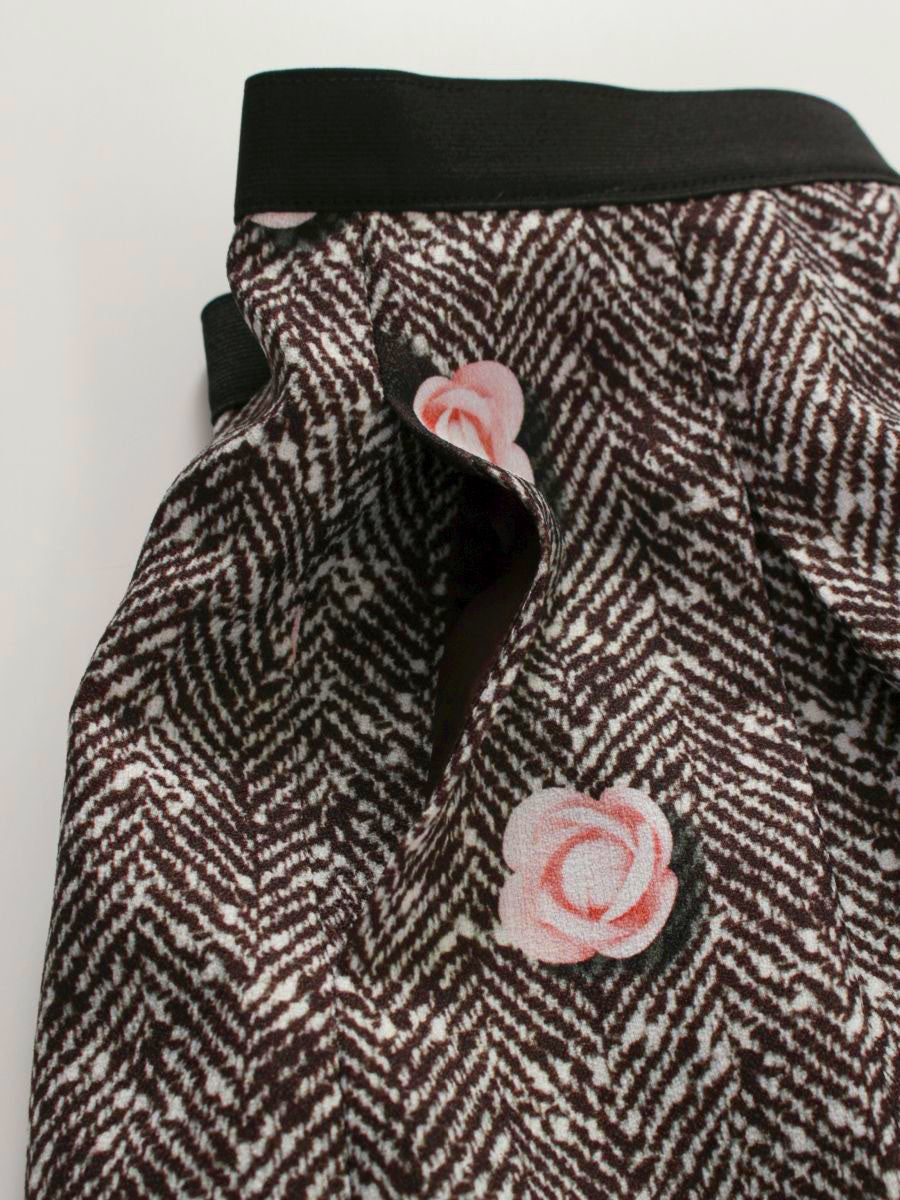 エムズグレイシー 017515 スカート 38 ブラウン フラワーモチーフ チュール タックフレア ITDOXJHFH14K