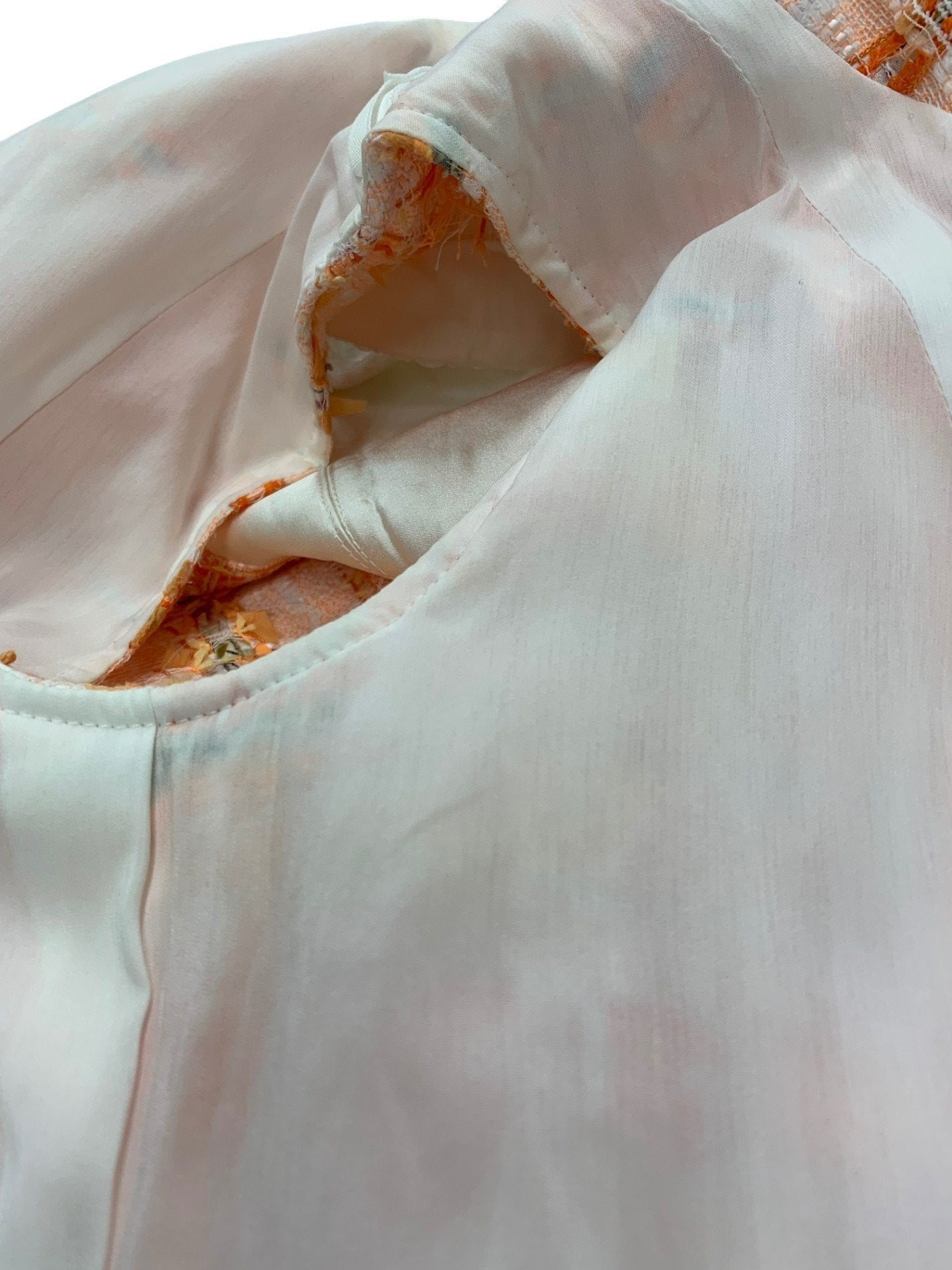 ルネ 6026978 ワンピース 36 オレンジ マリアケント社製ツイード フェイクパール IT8DKDFSSHA0