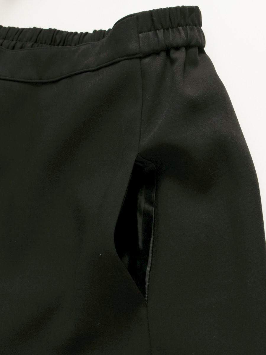 エムズグレイシー 516103 パンツ 38 ブラック ワイド フリル ウエストゴム IT0TQCN1PJYS