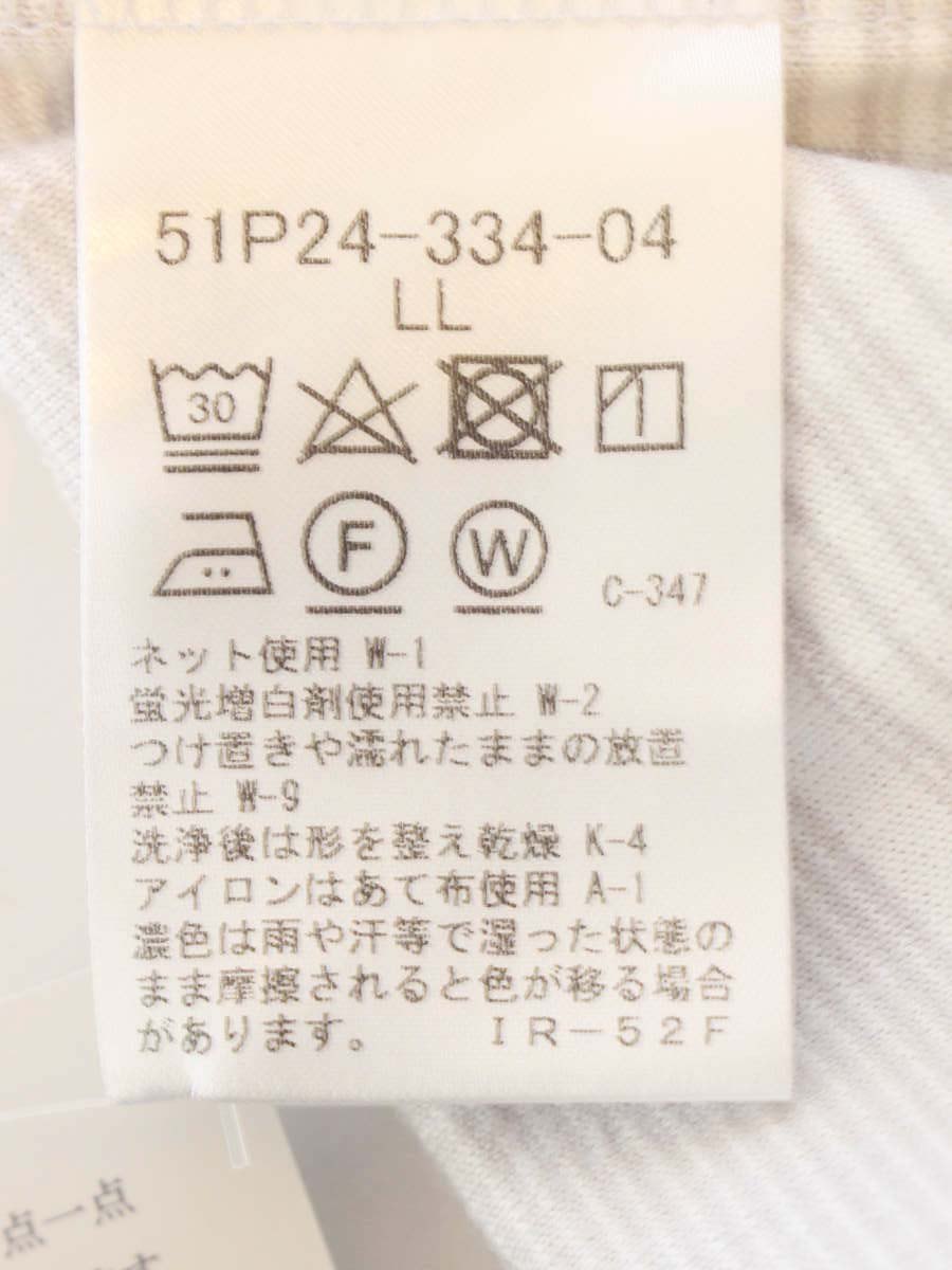 ブラックレーベルクレストブリッジ 51P24-334-04 Tシャツ LL ホワイト/グレー ストライプ チェック IT6AQB8CCW1O