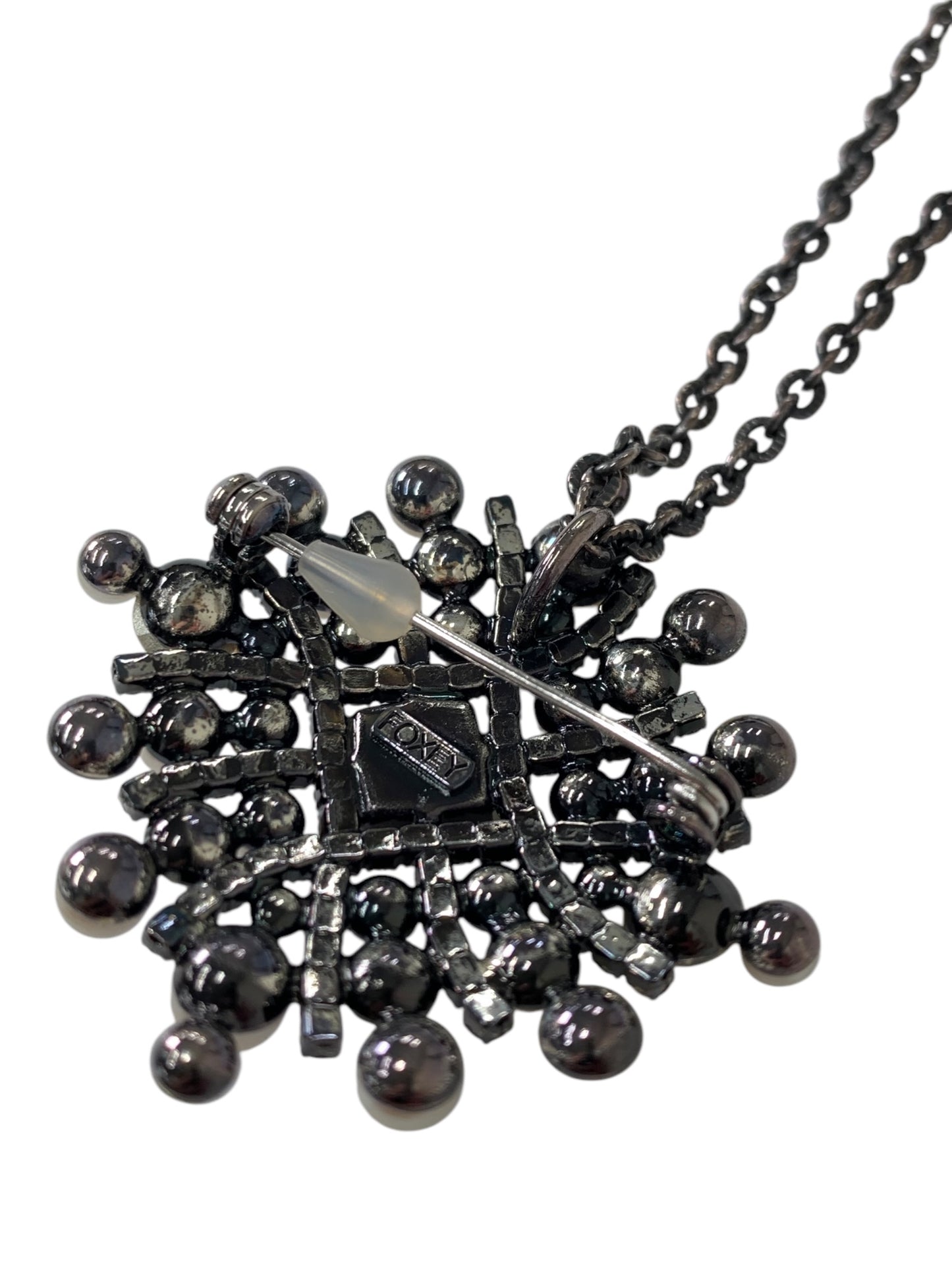 フォクシーブティック ネックレス シルバー パール ラインストーン ブローチ2WAY ITVKCYL9S6VK